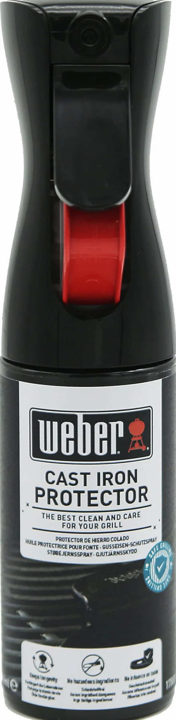Weber Spray ochronny do żeliwa 200ml, delikatny spray mgiełkowy, Chroni ruszty grillowe i inne elementy żeliwne przed rdzą, Bez substancji szkodliwych, Neutralny w smaku (17889)