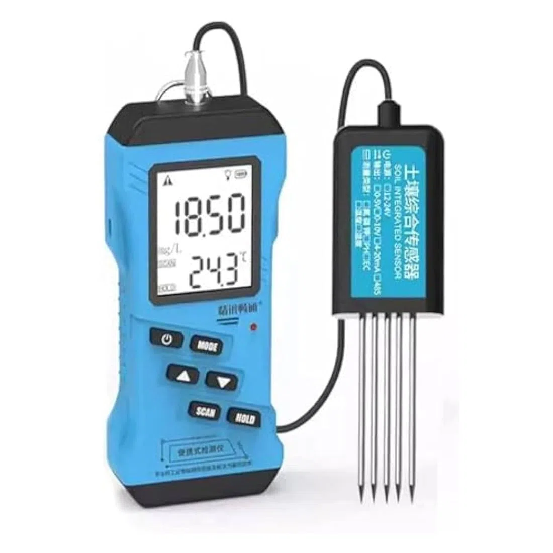 Tester gleby, 7 w 1 NPK/pH/EC/wilgotność/temperatura/wilgotność, wysoka dokładność, duży podświetlany wyświetlacz LCD, bez odczynników do ogrodu/gospodarstwa/szklarni