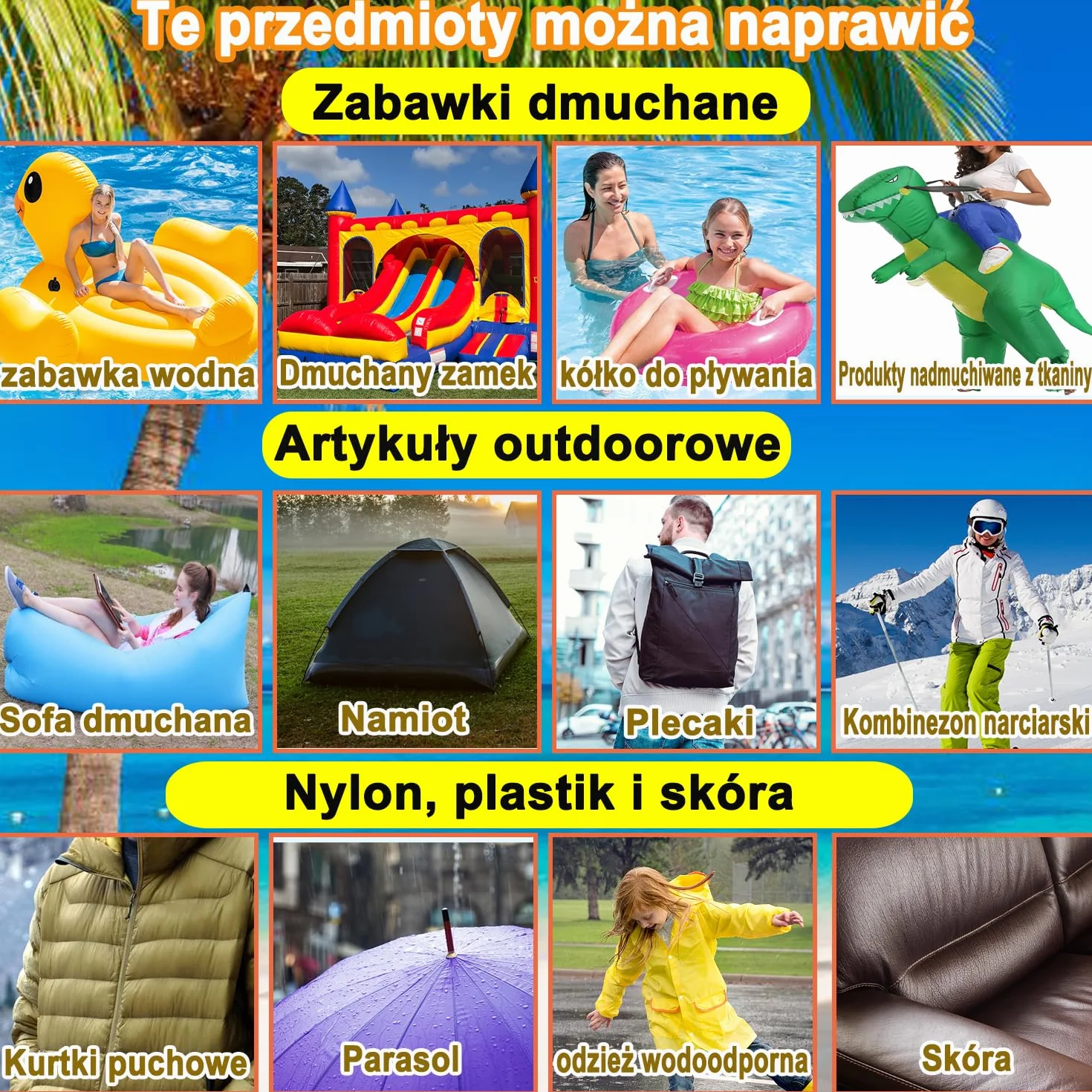 Samoprzylepny zestaw naprawczy do nadmuchiwanej łatki, wodoodporna naszywka naprawcza basenu TPU, 8,8 x 8,8 cm, przezroczysta winylowa łatka naprawcza do nadmuchiwanego basenu, pierścienia do