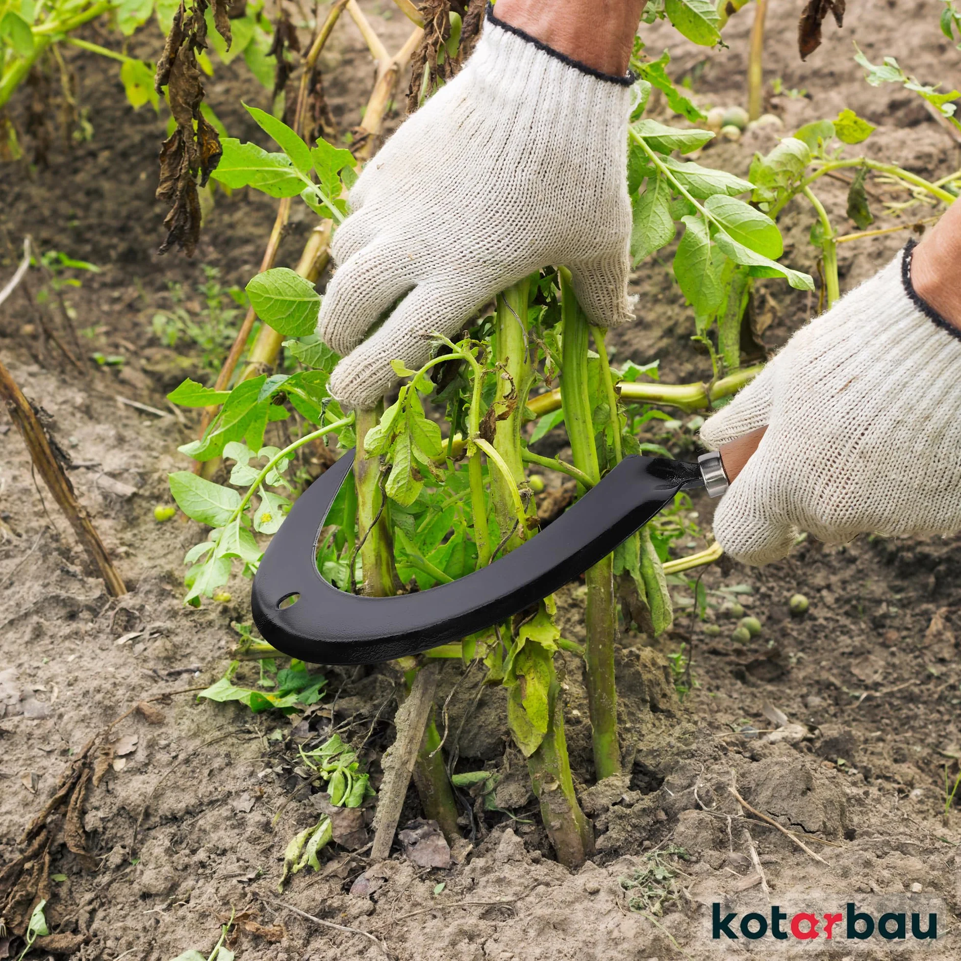 KOTARBAU® Półksiężyc okrągły sierp ogrodowy sierp ogrodowy kuty sierp sierp sierp kuty sierp kosy 235 mm