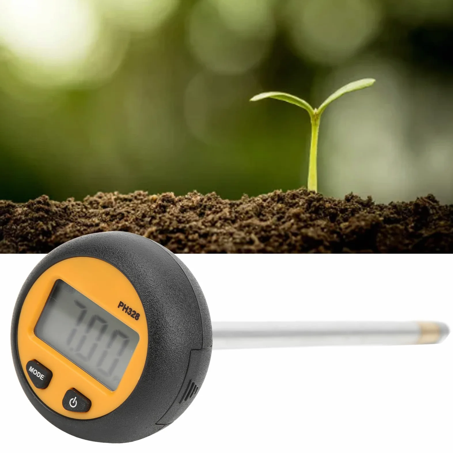 Cyfrowy Miernik pH Gleby 3 w 1, Zakres 2.0-8.5 pH, Tester Wilgotności i Temperatury, Dokładność ±0.2 pH, do Szklarni, Sadów, Rolnictwa