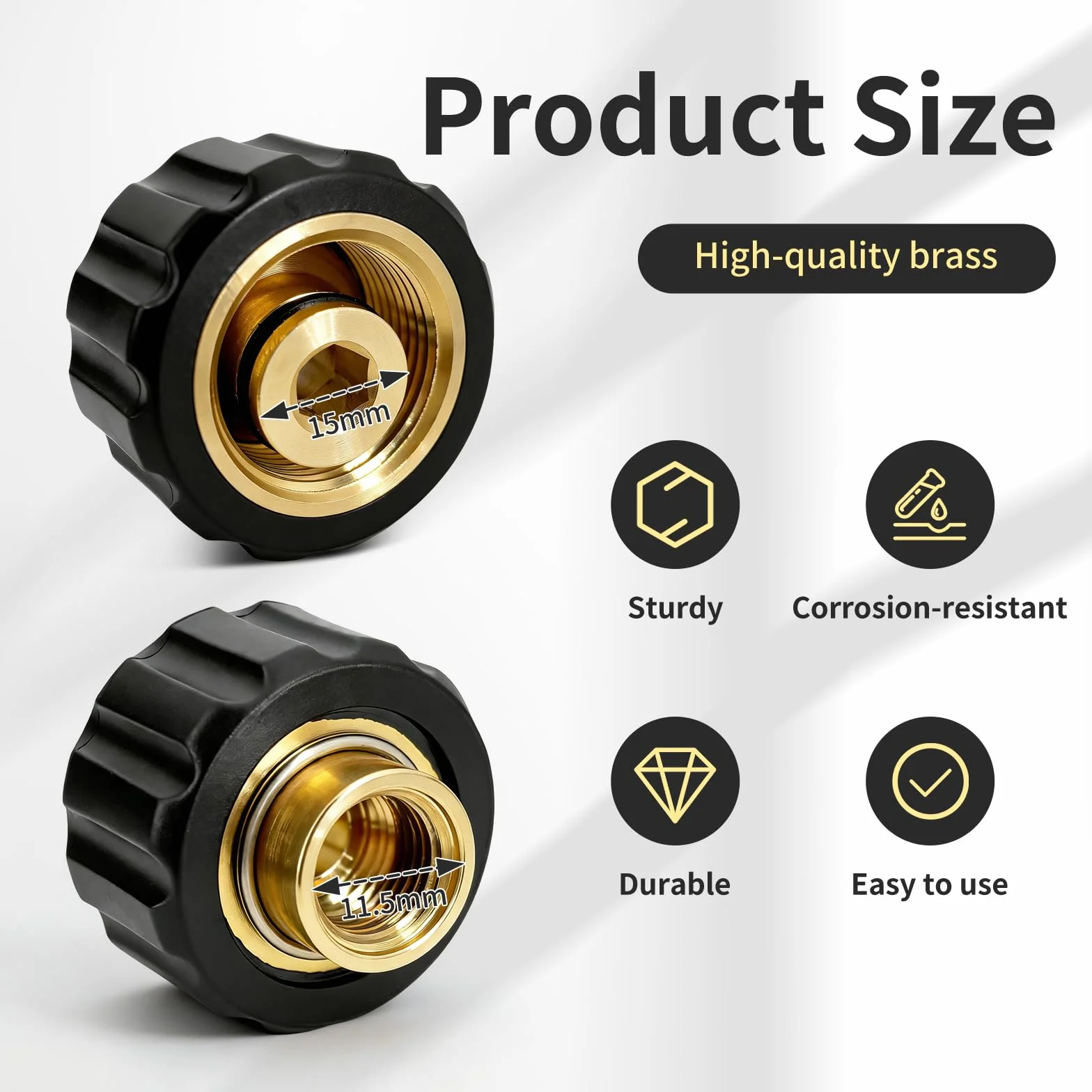 Adapter do myjki wysokociśnieniowej dla Kärcher M22x1,5 na 1/4" - Adapter gwintowany wewnętrzny M22x1,5 na 1/4" do podłączania myjki wysokociśnieniowej, Odpowiedny dla Kärcher, Kränzle, Nilfisk