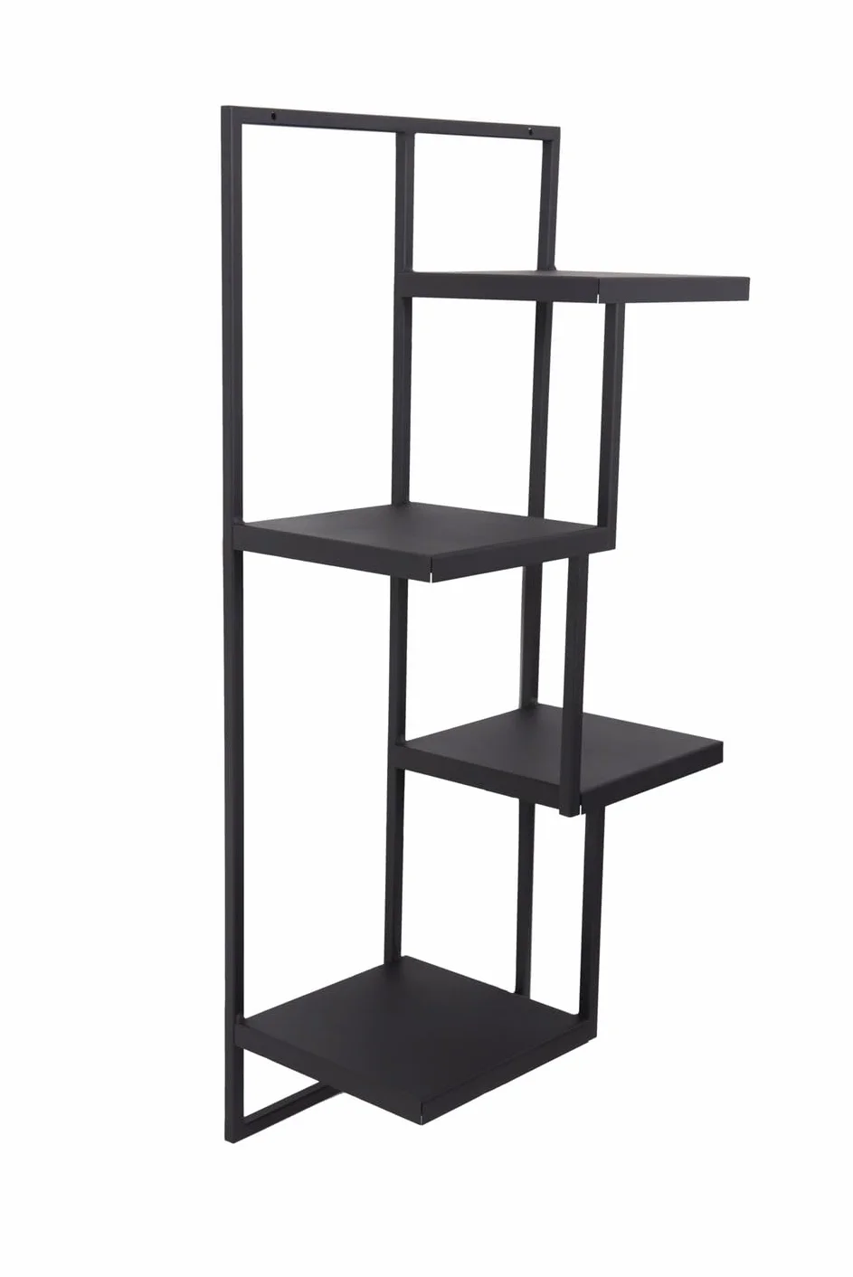 Naścienna Półka na Rośliny - Wiszący Stojak na Kwiaty - Wykonany z Metalu - Nowoczesny Dekor Ścienny do Salonu, Pokoju Nastolatka, Sypialni, Kuchni - 38x20x80cm - QUATTRO RIPIANI Czarny