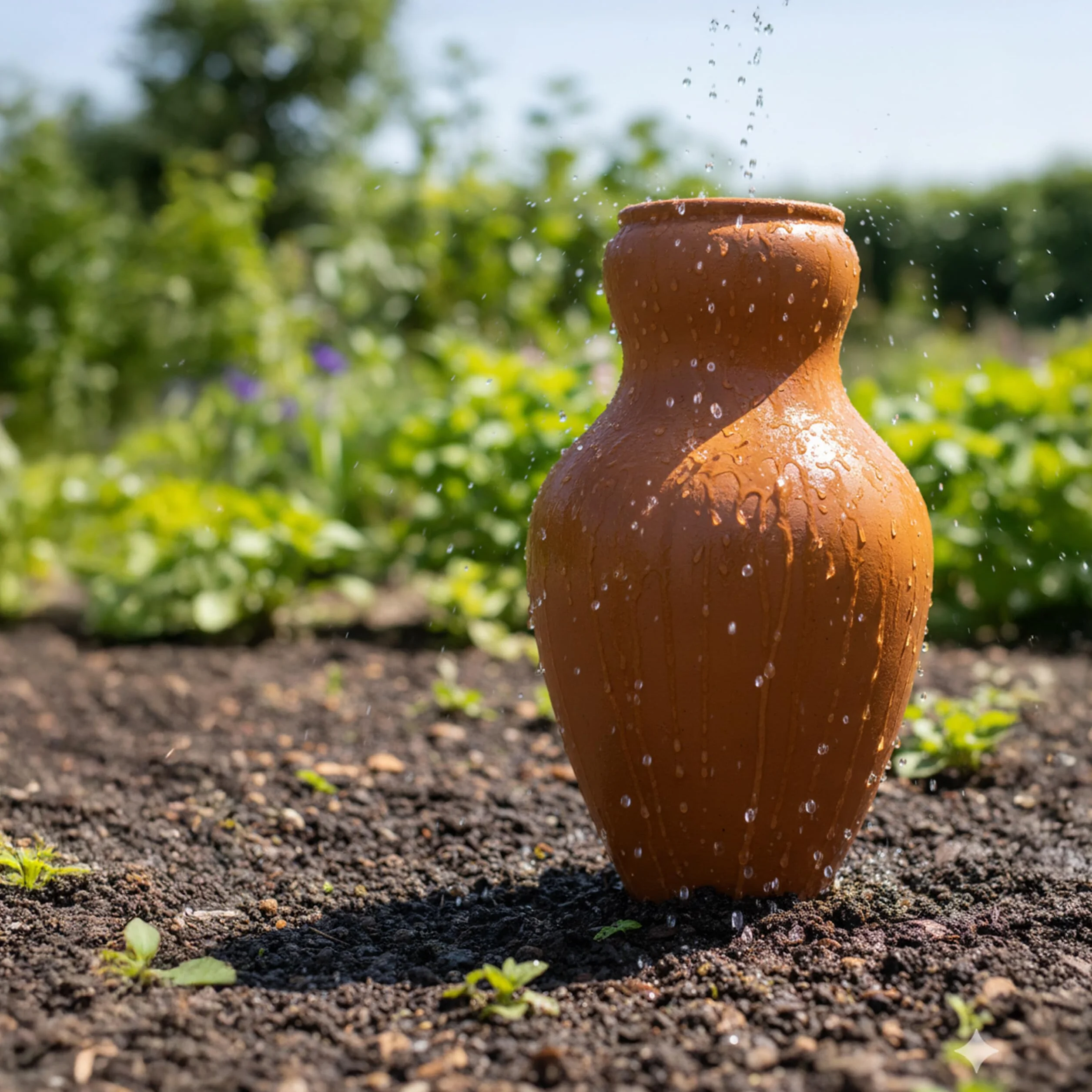 Relaxdays Olla 3 l Ceramika Podlewanie Podłoża Doniczka z Terakoty