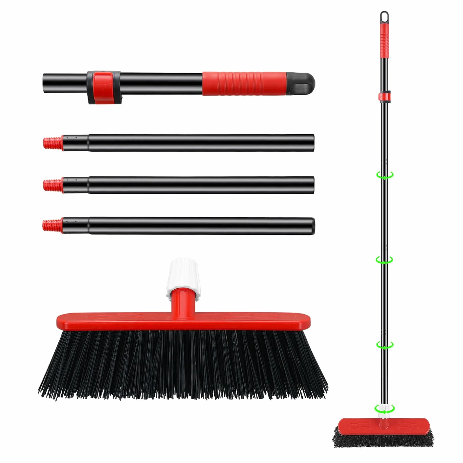 Mitclear Miotła Ogrodowa Heavy Duty 145cm Szczotka Ogrodowa ze Sztywnym Włosiem do Zamiatania