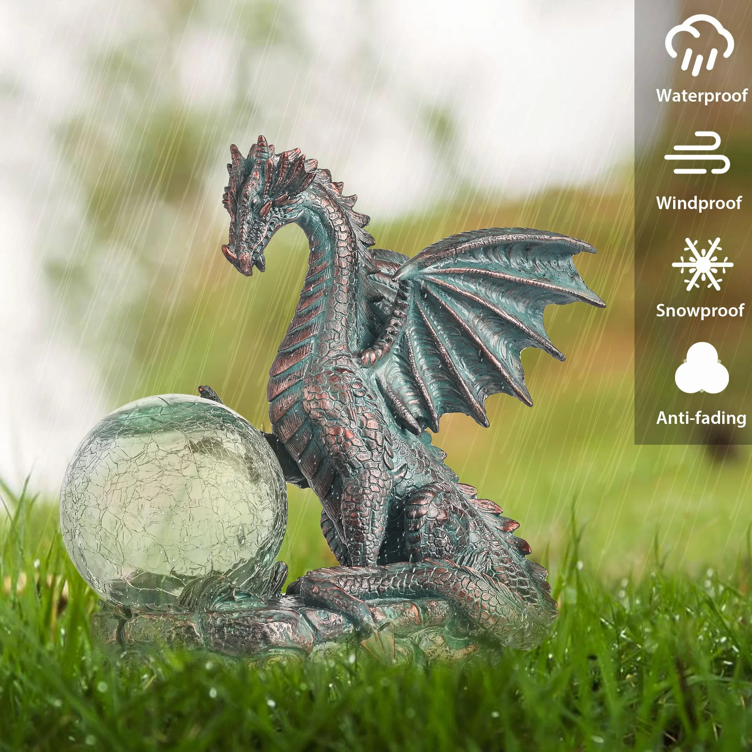Figurka ogrodowa z żywicy syntetycznej ze światłem słonecznym 15 cm wodoodporna