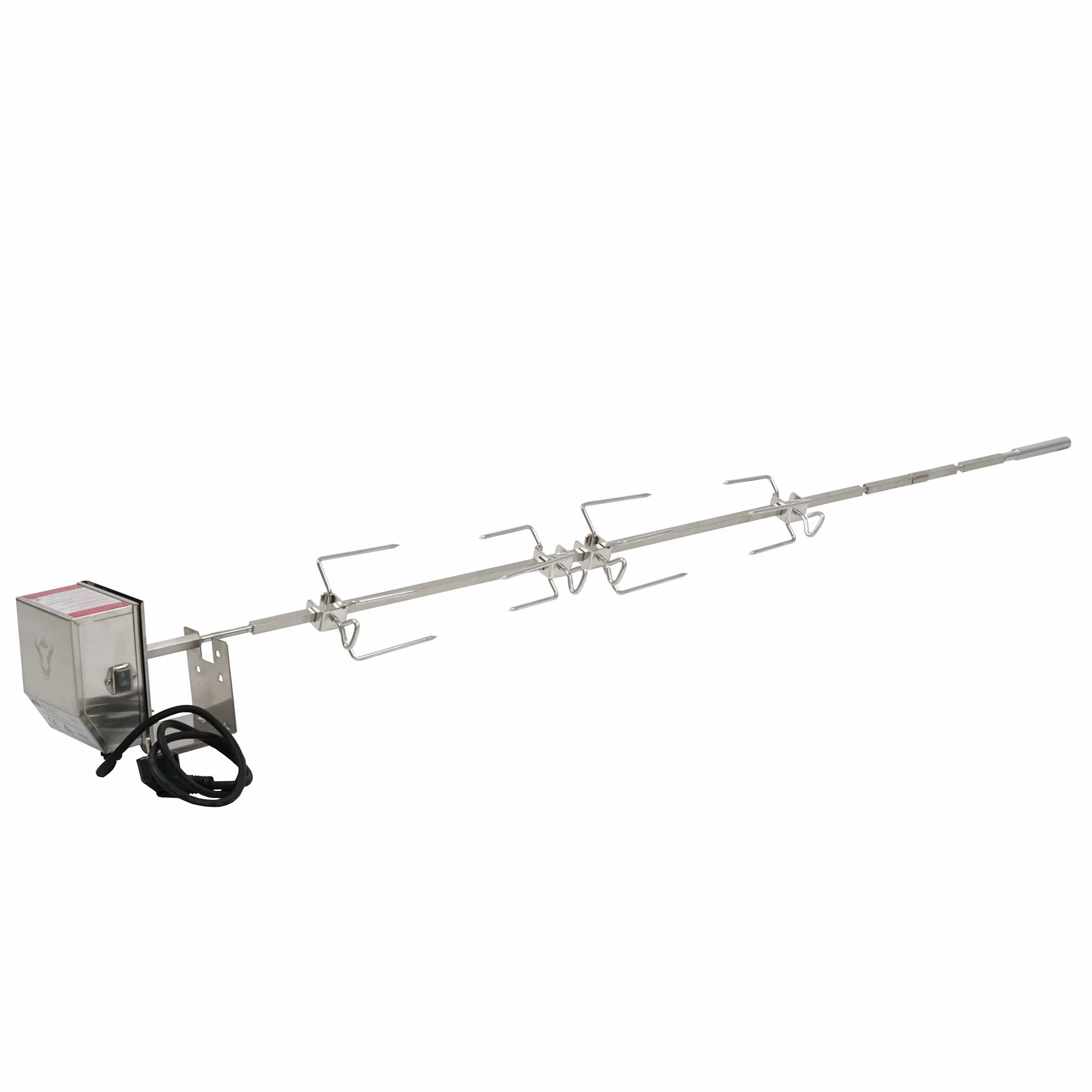 BBQ-Toro Zestaw rożen do grilla ze stali nierdzewnej do kompletnej serii Weber Genesis II 400 i 600 wraz z 4 igłami do mięsa, silnikiem, uchwytem silnika, rożnem obrotowym, rożnem obrotowym, rożnem