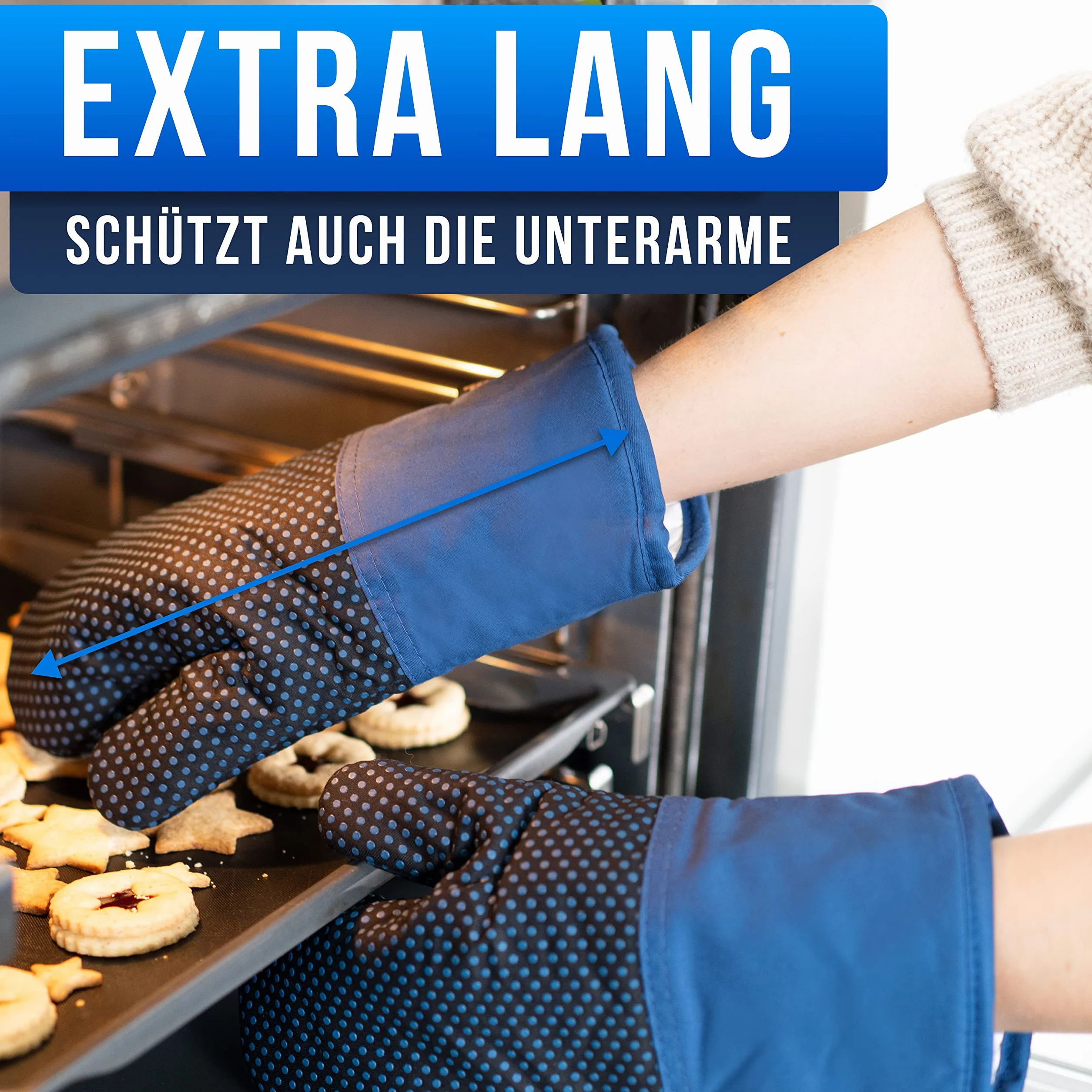 LAUTER SCHUTZ ® rękawice kuchenne w parze, z powłoką silikonową zapewniającą optymalną przyczepność i odporność na wysokie temperatury (ciepło kontaktowe: 250°C), nadają się do kuchni i grillowania, kolor tęczowy.