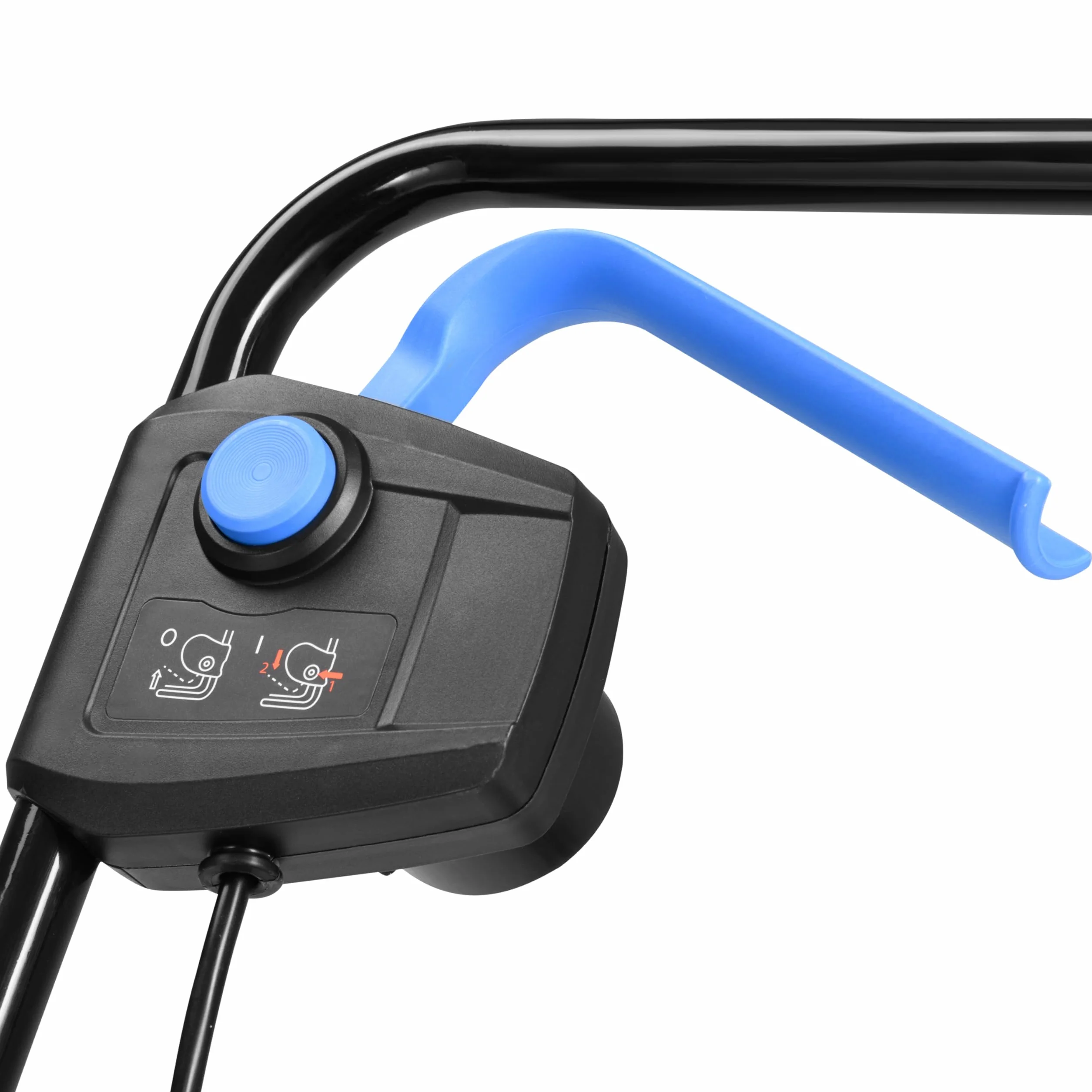 Elektryczna kosiarka do trawy Kanwod 1200 W, szerokość cięcia 34 cm, kosz 30 litrów, wysokość cięcia regulowana na 3 poziomach od 30 do 70 cm, 3400 obr/min
