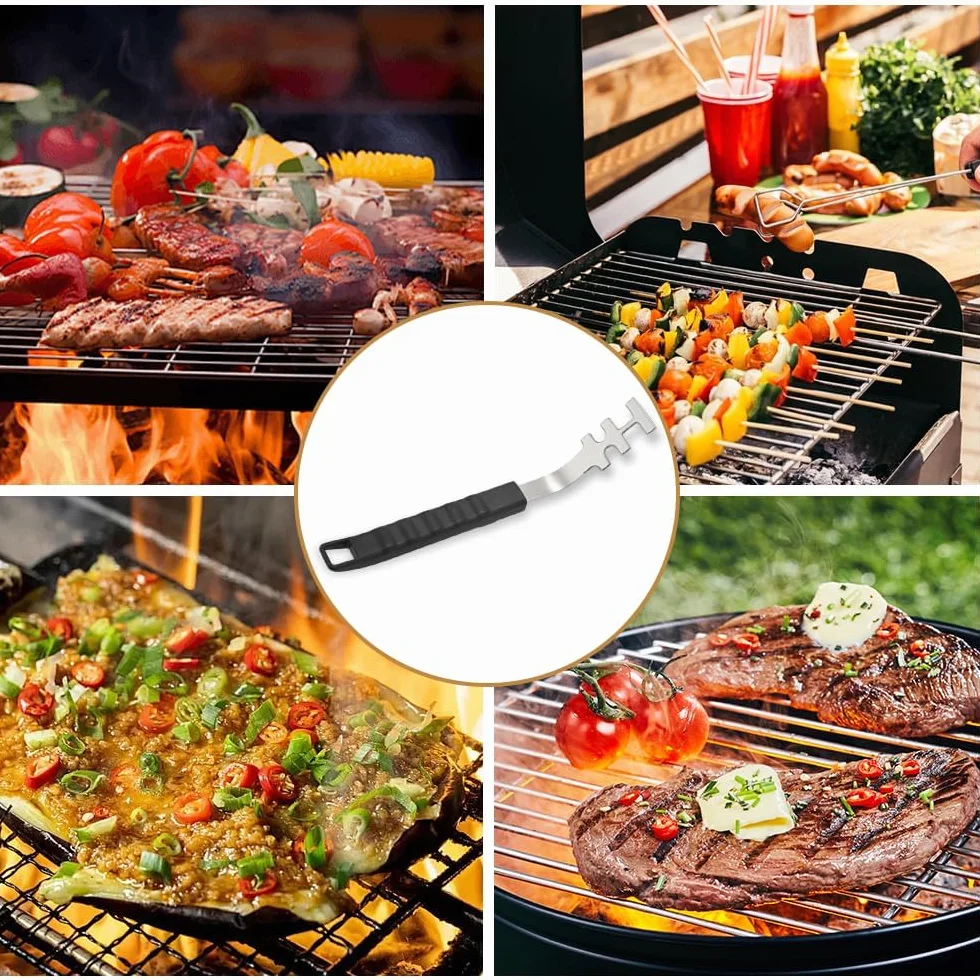 Podnośnik do rusztu żeliwnego, 2 sztuki, akcesoria do rusztów żeliwnych i ze stali nierdzewnej, uniwersalne narzędzie do grillowania