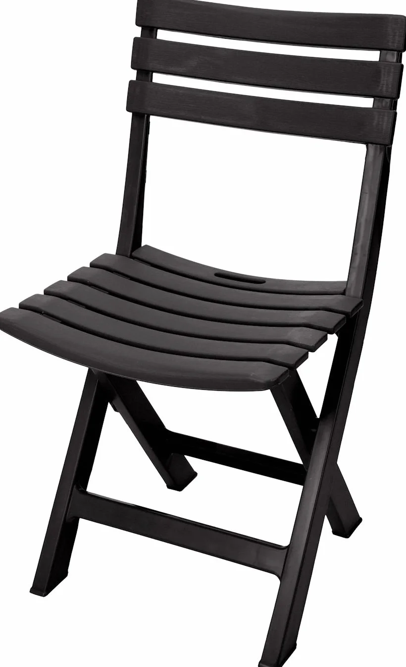 Spetebo Krzesło składane z tworzywa sztucznego, 80 x 45 cm, antracytowe, ogrodowe i balkonowe, krzesło bistro, krzesło ogrodowe, krzesło kempingowe, składane krzesło do ogrodu, na balkon, taras