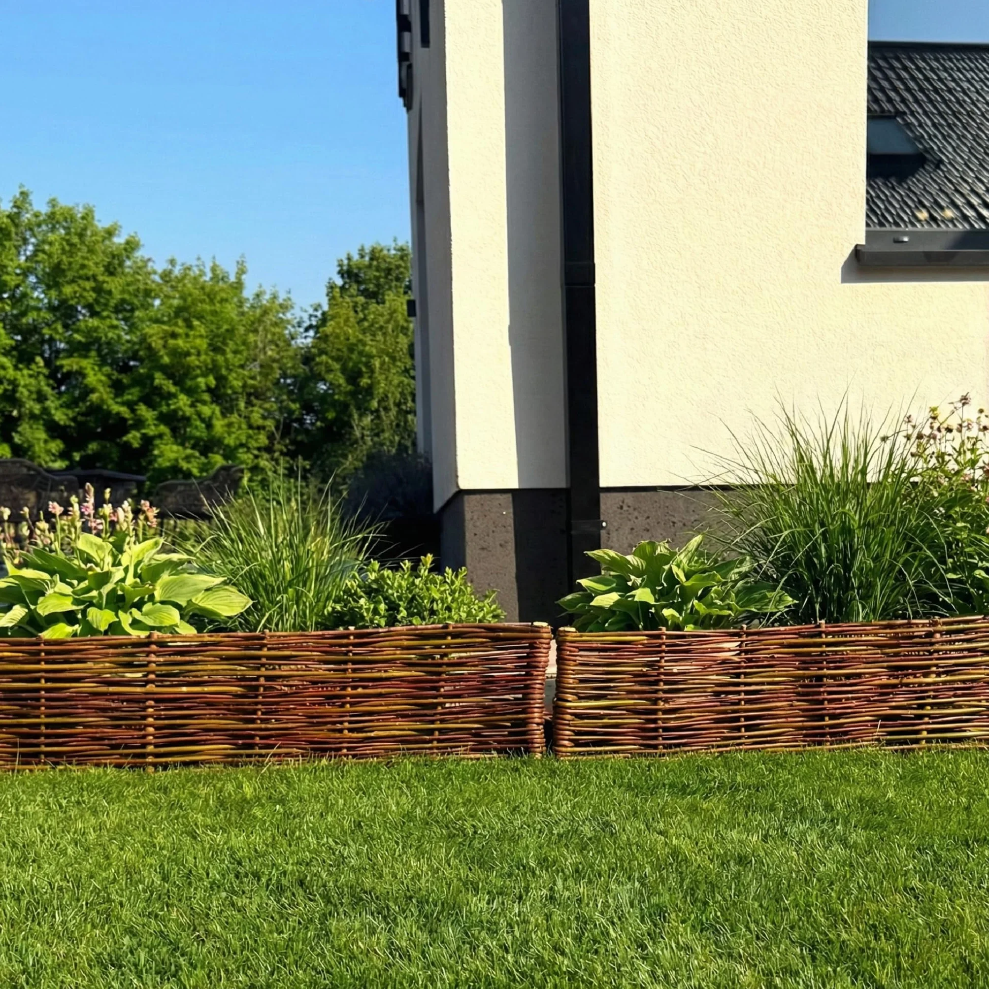 Wiklinowe Obrzeże Ogrodowe 100 cm – Naturalna Palisada Ogrodowa, Płotek Wiklinowy do Rabat i Trawników, Rękodzieło, Odporny na Warunki Atmosferyczne (5)