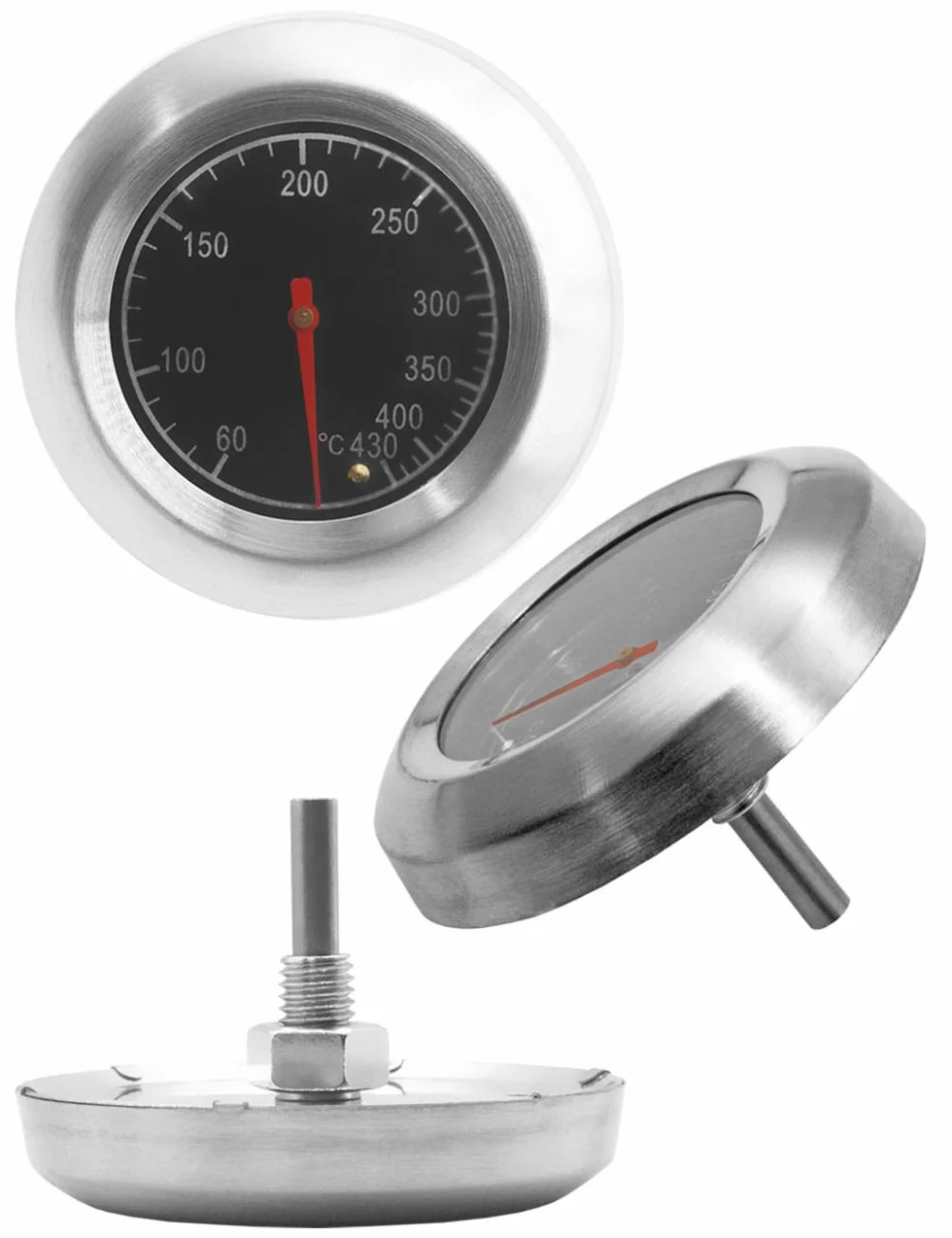 Termometr do grilla ze stali nierdzewnej, odporny na temperaturę, Ø 7,5 cm, 10°C - 400°C