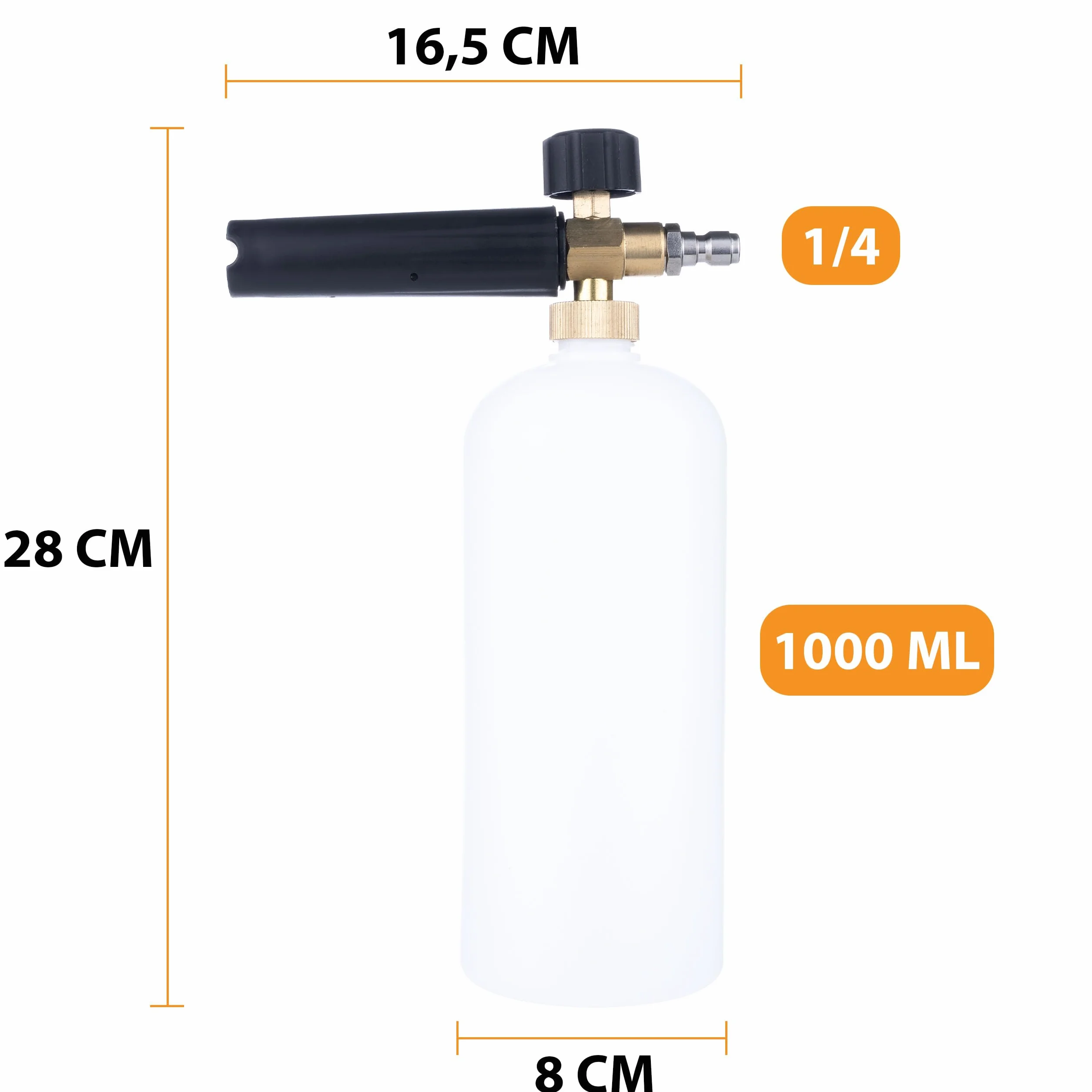 KOMPLET DUŻA PIANOWNICA LANCA PIANY DO MYJKI SZYBKOZŁĄCZKA 1/4” 1L 200BAR
