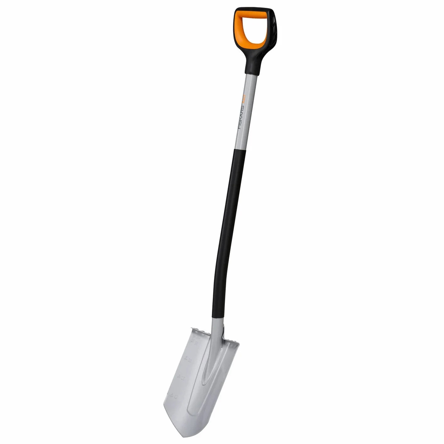 Fiskars Szpadel ogrodniczy do twardej, kamienistej ziemi, szpiczasty, długość: 120 cm, wzmocnione ostrze ze stali borowej, czarny/pomarańczowy, Xact, 1066729