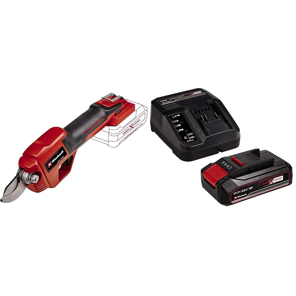 Einhell Ge-Ls 18 Li-Solo Sekator, Czerwony/Czarny, 35,5 x 9,6 x 6 cm; 850 g & Einhell Pxc Starter Kit Akumulator, Czarny, ‎10 x 15 x 11,3 cm; 820 g