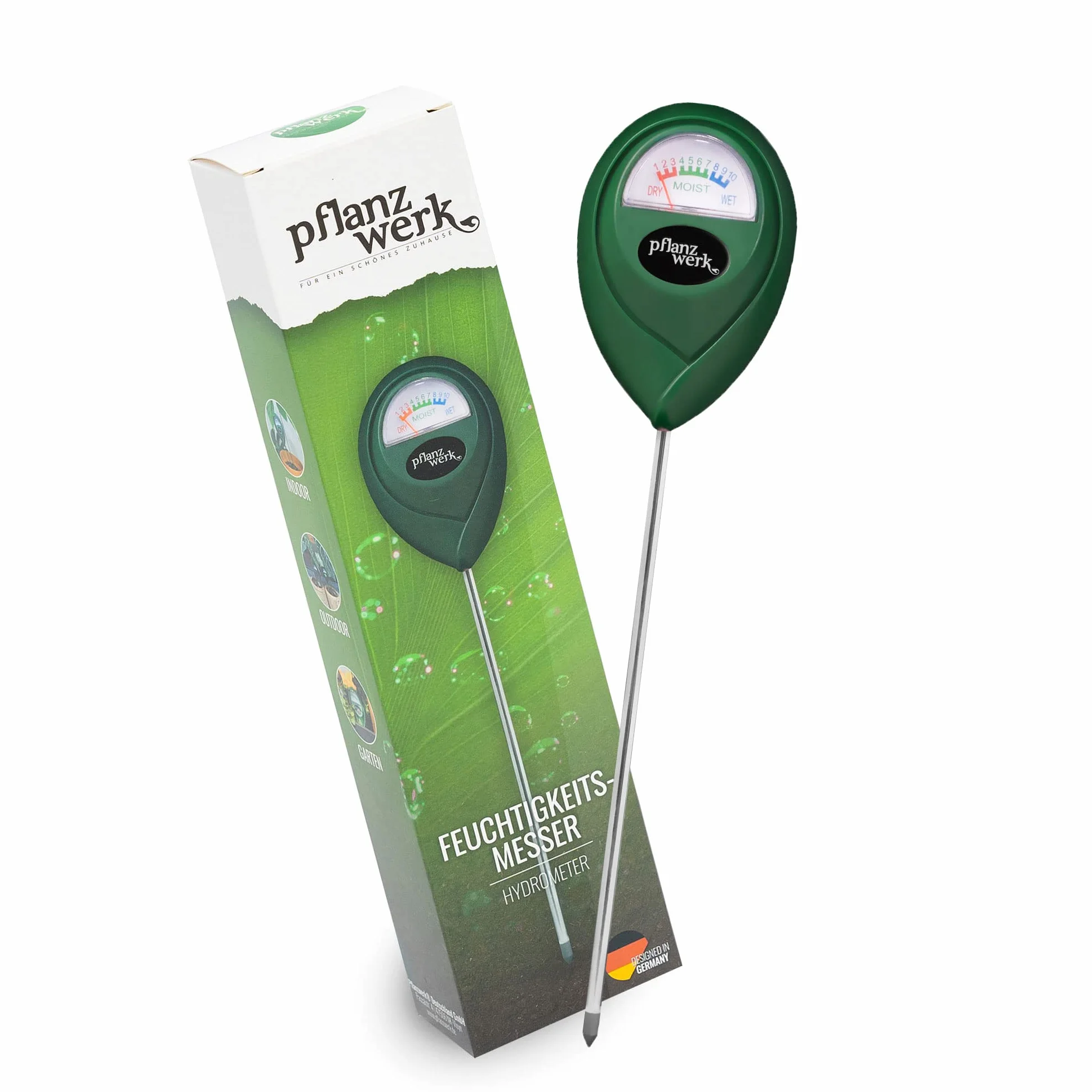 Pflanzwerk Tester gleby premium Higrometr *Bez baterii* * * Wybór koloru* * * Higrometr wewnętrzny i zewnętrzny * * Produkty wysokiej jakości*