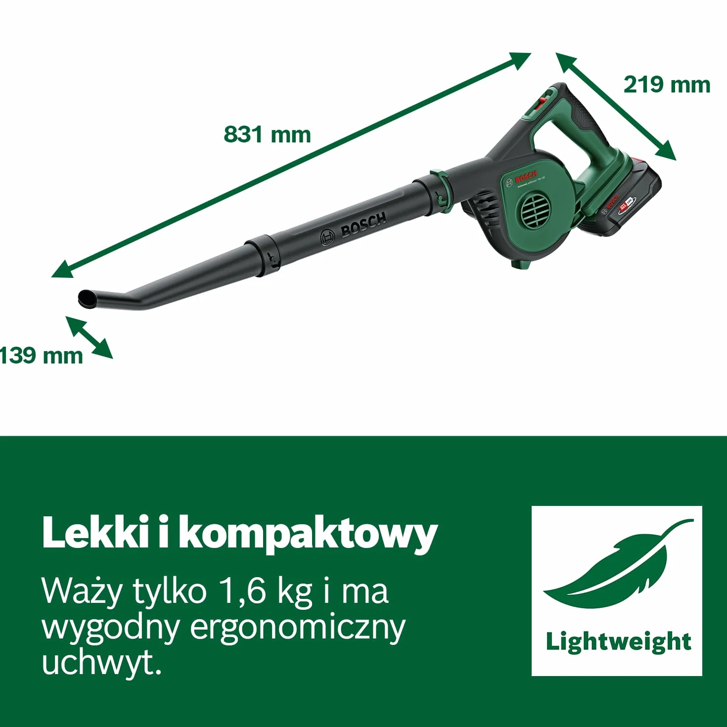 Bosch Dmuchawa do Liści, Zielony, 18 V