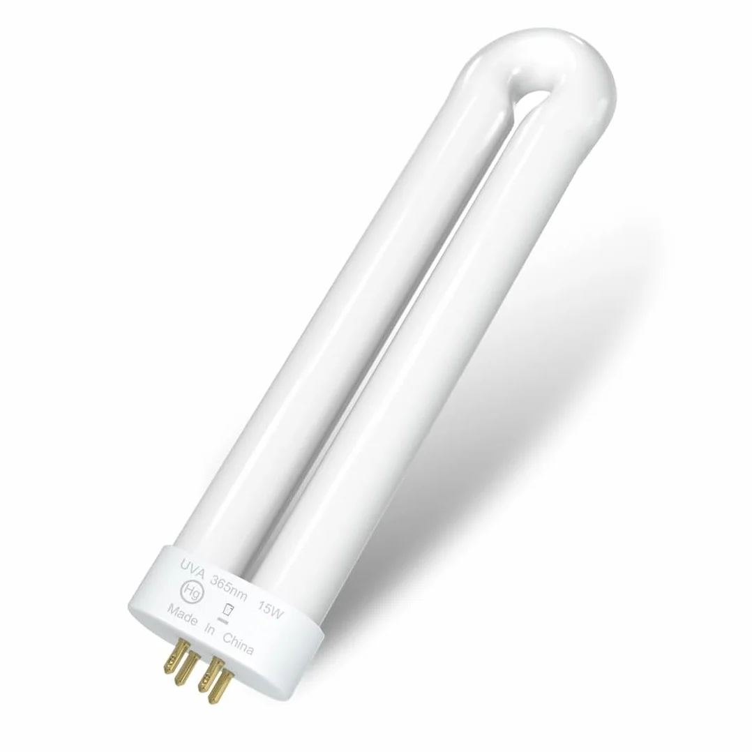 15W Żarówka UV zamienna do owadobójczej lampy, 4-pinowe gniazdo, żarówka w kształcie litery U, 19 × 4,9 × 2,2 cm, 1 szt.‌