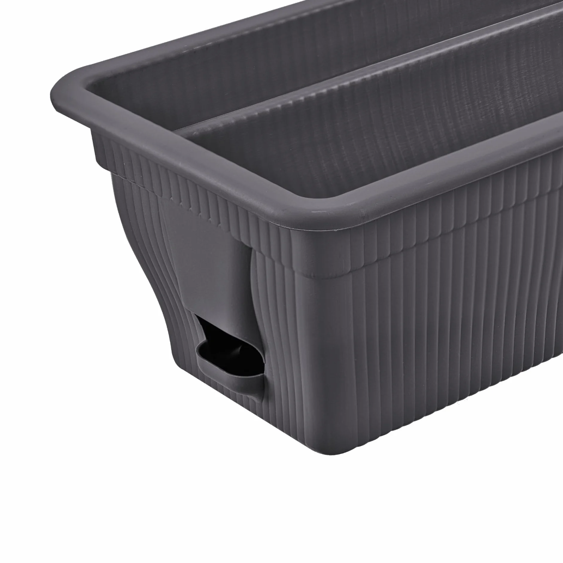 BURI Skrzynka na kwiaty, balkonowa ze zbiornikiem wody 100/80/55 cm, odporna na warunki atmosferyczne, z wkładką z odpornego na promieniowanie UV tworzywa sztucznego, terakota, ciemnobrązowa