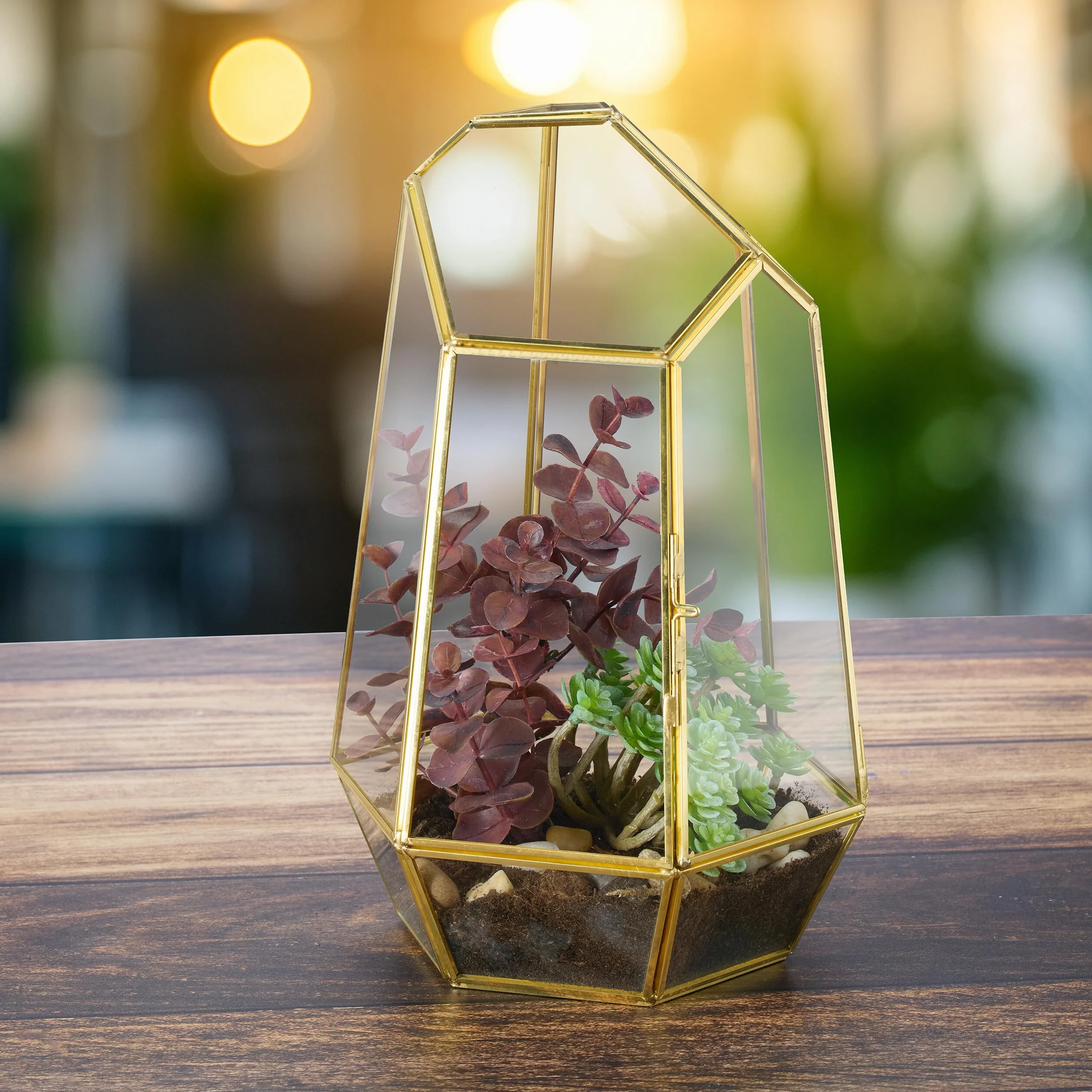 Relaxdays Terrarium dla Twoich roślin, dekoracyjne i praktyczne, do parapetu, 26 x 18 x 15 cm, czarne