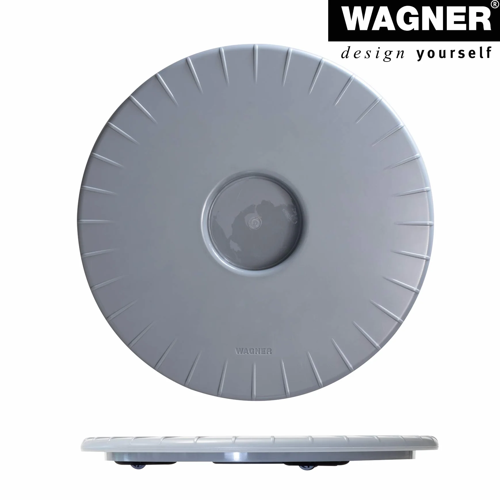 Wagner Ultra FLAT 20045001 wałek do roślin o wymiarach 30 x 3 cm, do użytku w pomieszczeniach z lekkimi łożyskami kulkowymi, wyjątkowo płaski wałek z tworzywa sztucznego ABS, srebrno-szary, odporny na