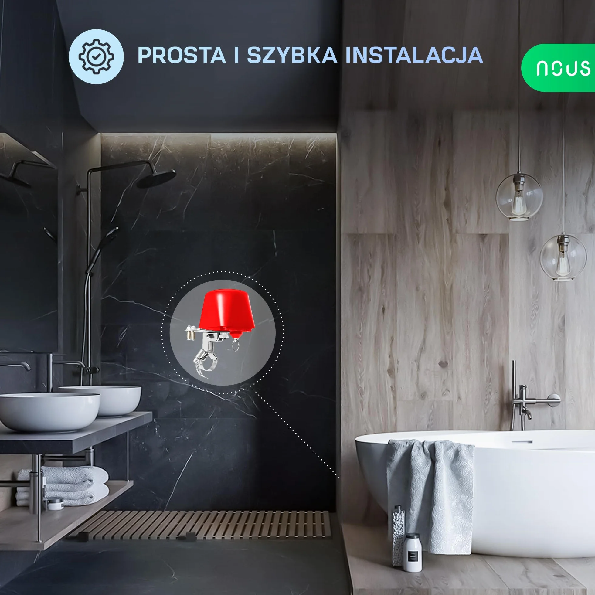 Elektryczny zawór wody NOUS L3 Wifi, kompatybilny z Google Assistant, Amazon Alexa, NOUS Smart Home App, Tuya smart life, czasowy zawór wody do podlewania ogrodu WLAN, WiFi 2,4 GHz