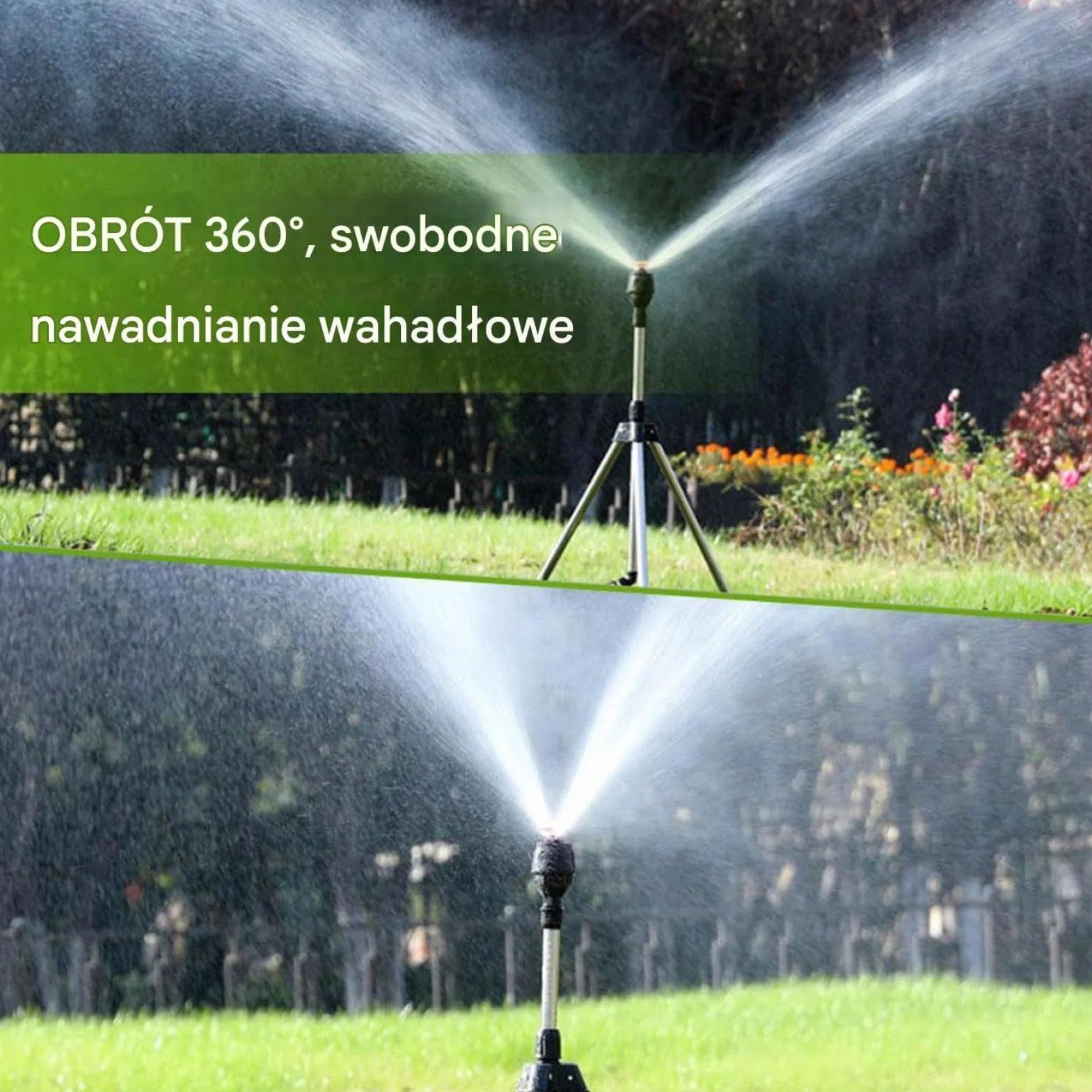 Sprinkler on Tripod, 360 Degree Large Area Irrigation Sprinkler with Adjustable Sprayer, Automatic Watering System for Outdoor Pathway Backyard Garden Farm Use