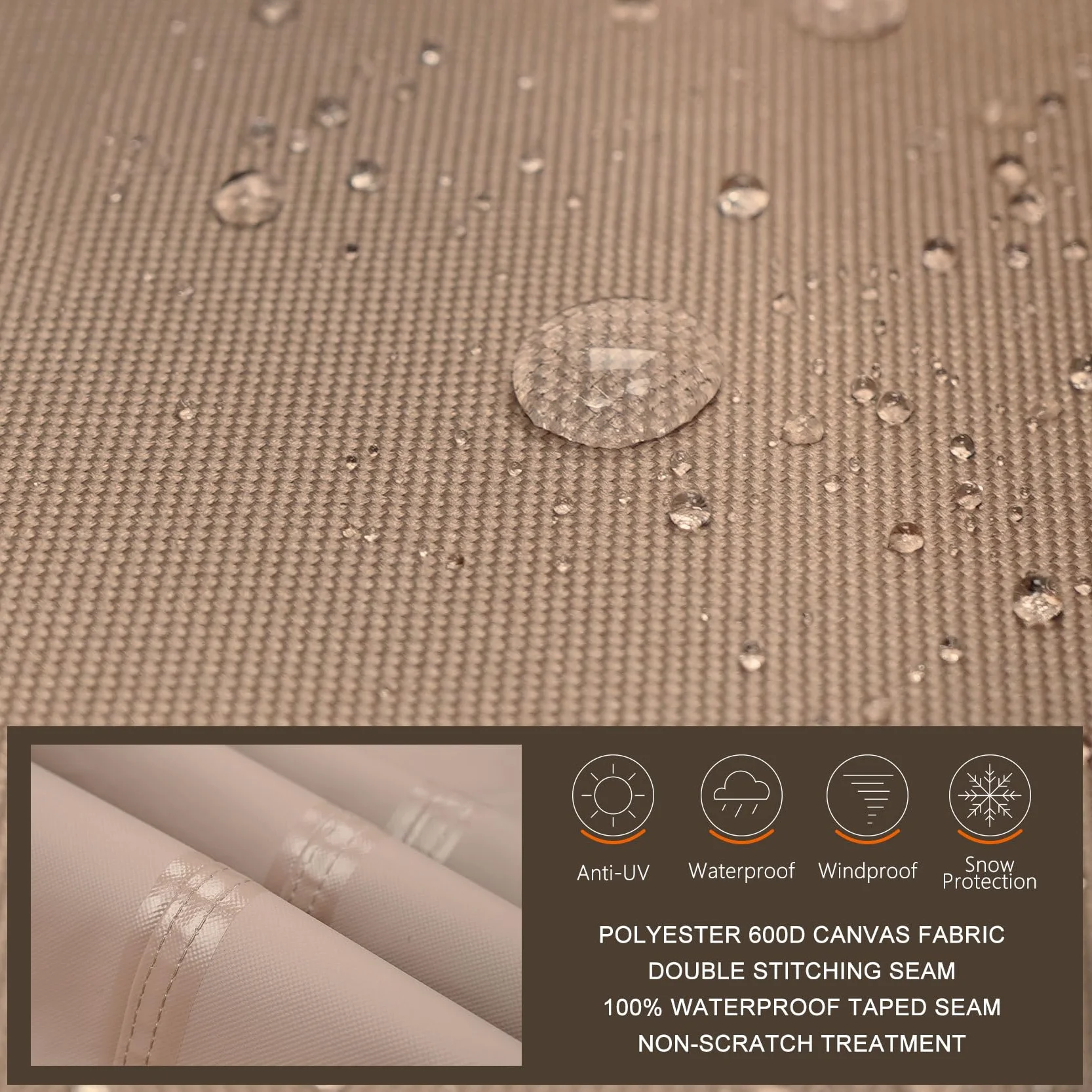ULTCOVER Wodoodporny 600D poliestrowy kwadratowy pokrowiec na wannę z hydromasażem na zewnątrz pokrowce SPA 183 x 183 cm