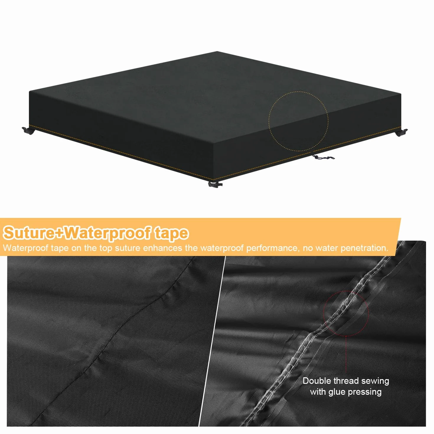 Pokrowiec na Blat Stołu 100 x 100 x 15 cm, Plandeka Ochronna na Stół Ogrodowy, Osłona Blatu Stołu, Odporna na Warunki Atmosferyczne, na Stół Tarasowy