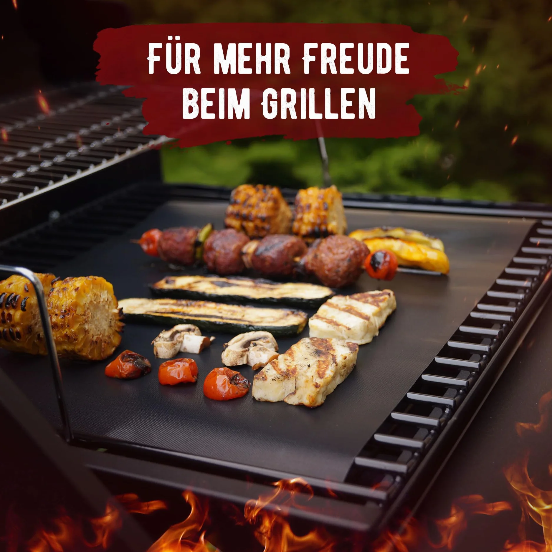 grillart® Zestaw 4 mat do grilla premium BBQ – wysokiej jakości maty do grilla gazowego z powłoką zapobiegającą przywieraniu – nadają się również jako mata do pieczenia – bardzo duże i grube, dlatego