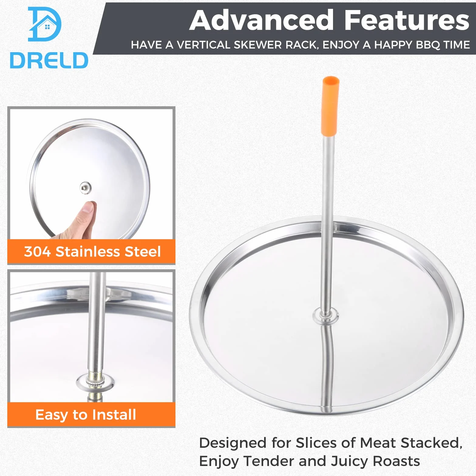 Pionowy ruszt do grillowania ze stali nierdzewnej, szpikulec do mięsa, kebaba, indyka