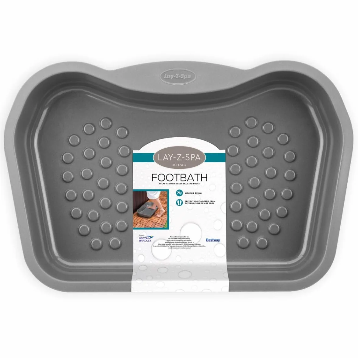 Lay-Z-Spa Taca do kąpieli stóp antypoślizgowa szara 54 x 36 x 9 cm