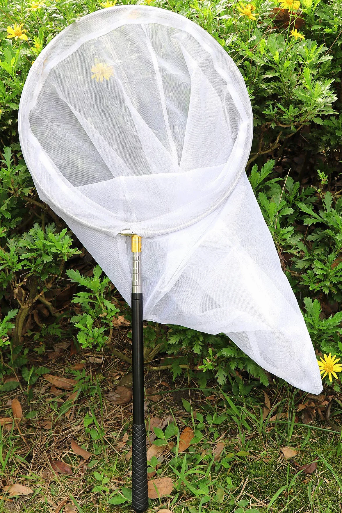 RESTCLOUD Profesjonalna siatka na owady i motyle 36 cm, teleskopowa 150-180 cm, stal nierdzewna