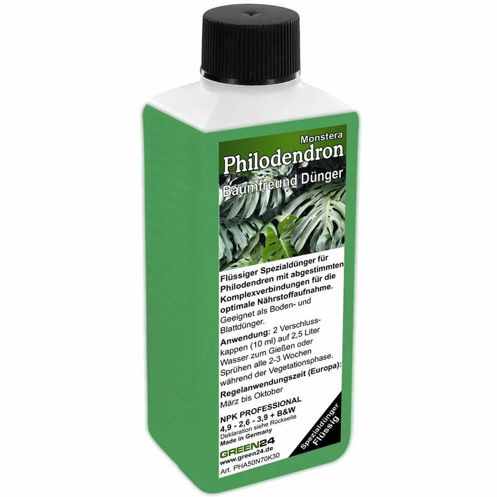 GREEN24 Monstera (liść okienny) i filodendron (przyjaciel drzewa) nawóz płynny NPK do filodendronu, skrzydła okiennego