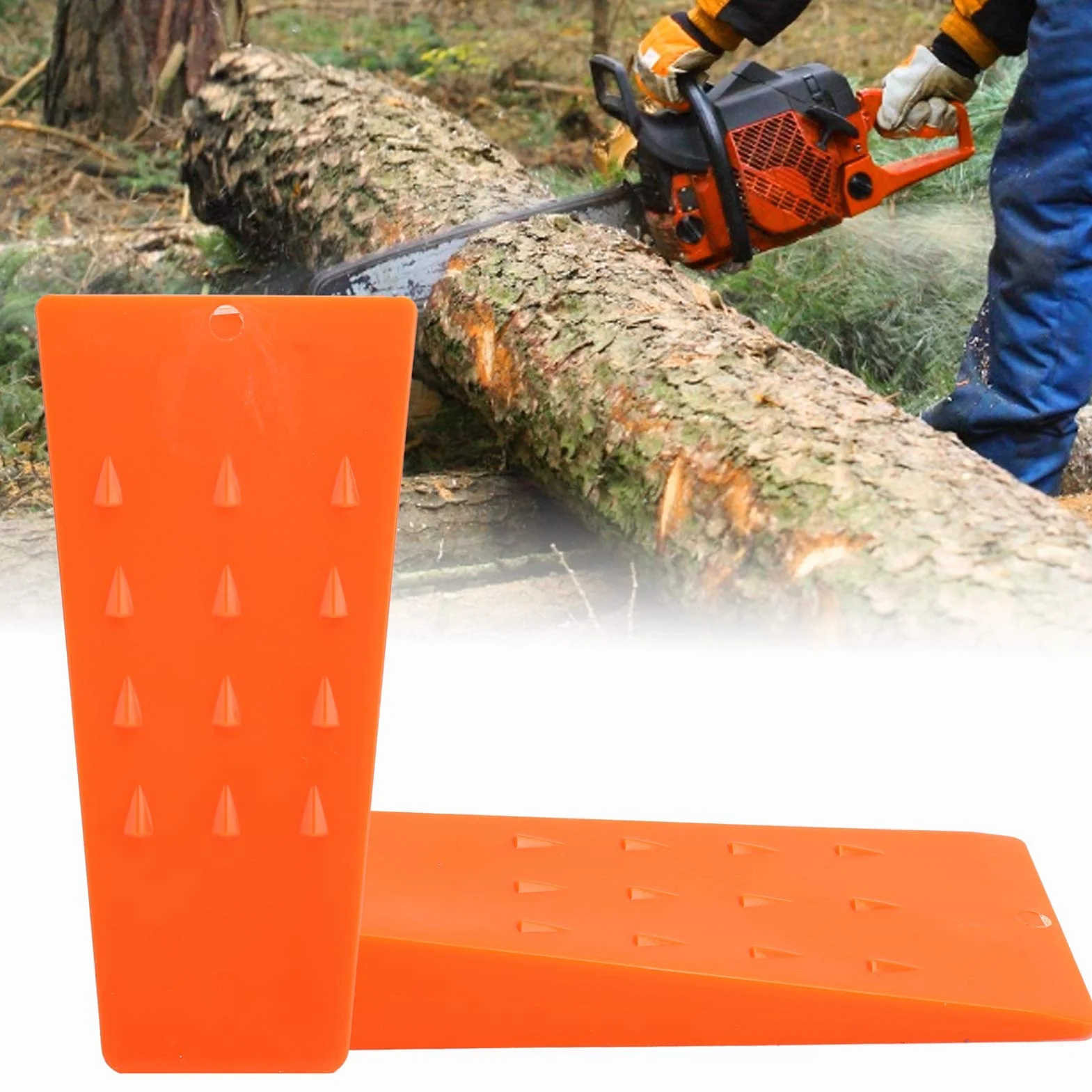 2 SZTUK Plastikowe kliny do ścinania Przenośne kliny do cięcia drzew Akcesoria do pozyskiwania drewna Akcesoria do pił łańcuchowych (pomarańczowe)