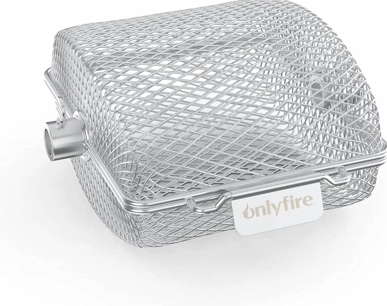 Onlyfire 2-pak koszyk na grill z rożnem, Stal nierdzewna/Mały rozmiar 17 * 15 * 9 cm, Pasuje do większości grilli na węgiel i gaz
