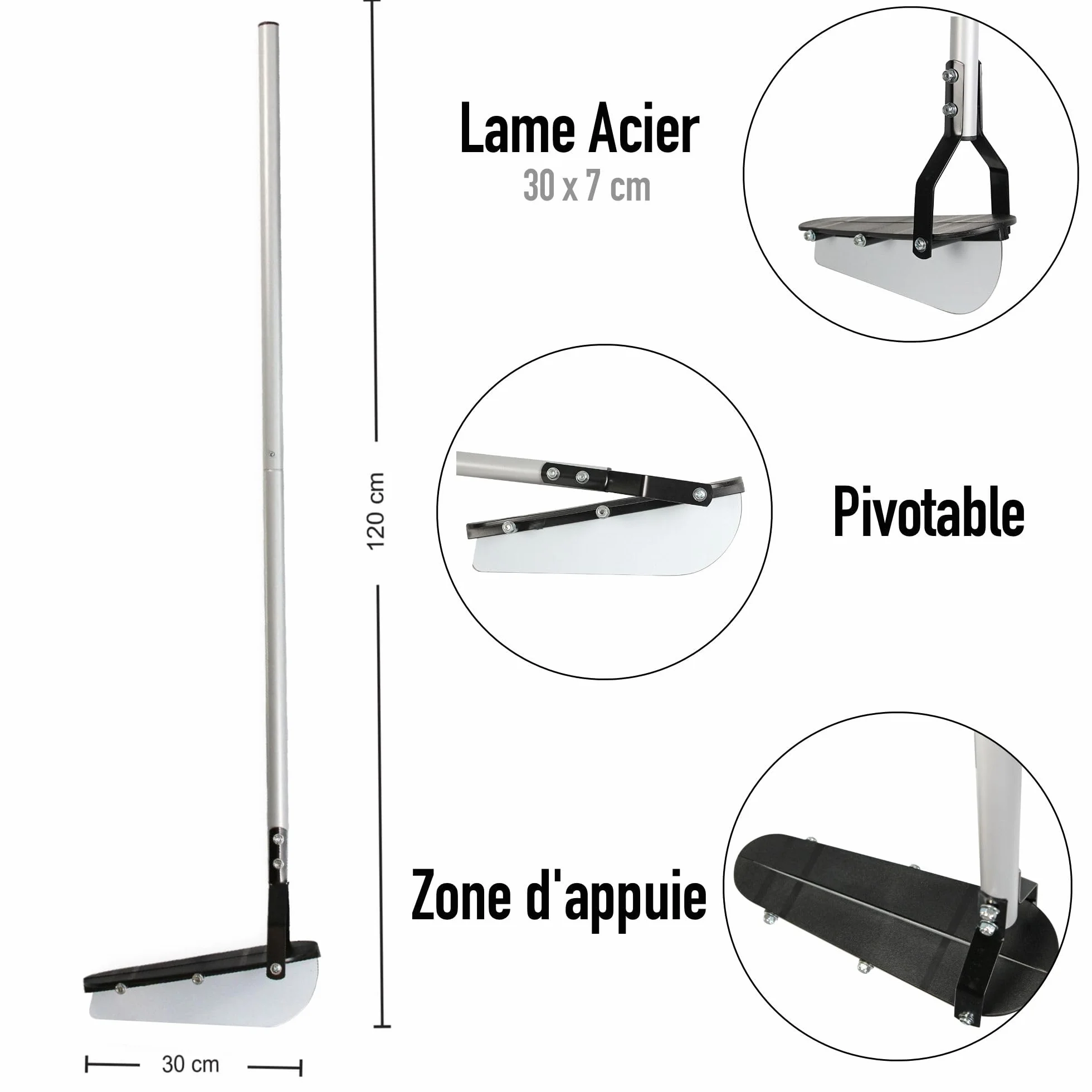 FISHTEC - Dress na obrzeże ogrodowe - ręczne przycinanie krawędzi - ostre stalowe ostrze 28 cm - Obrotowy i poręczny uchwyt 102 cm - ułatwia ograniczenie trawnika - Duży obszar podparcia stopy