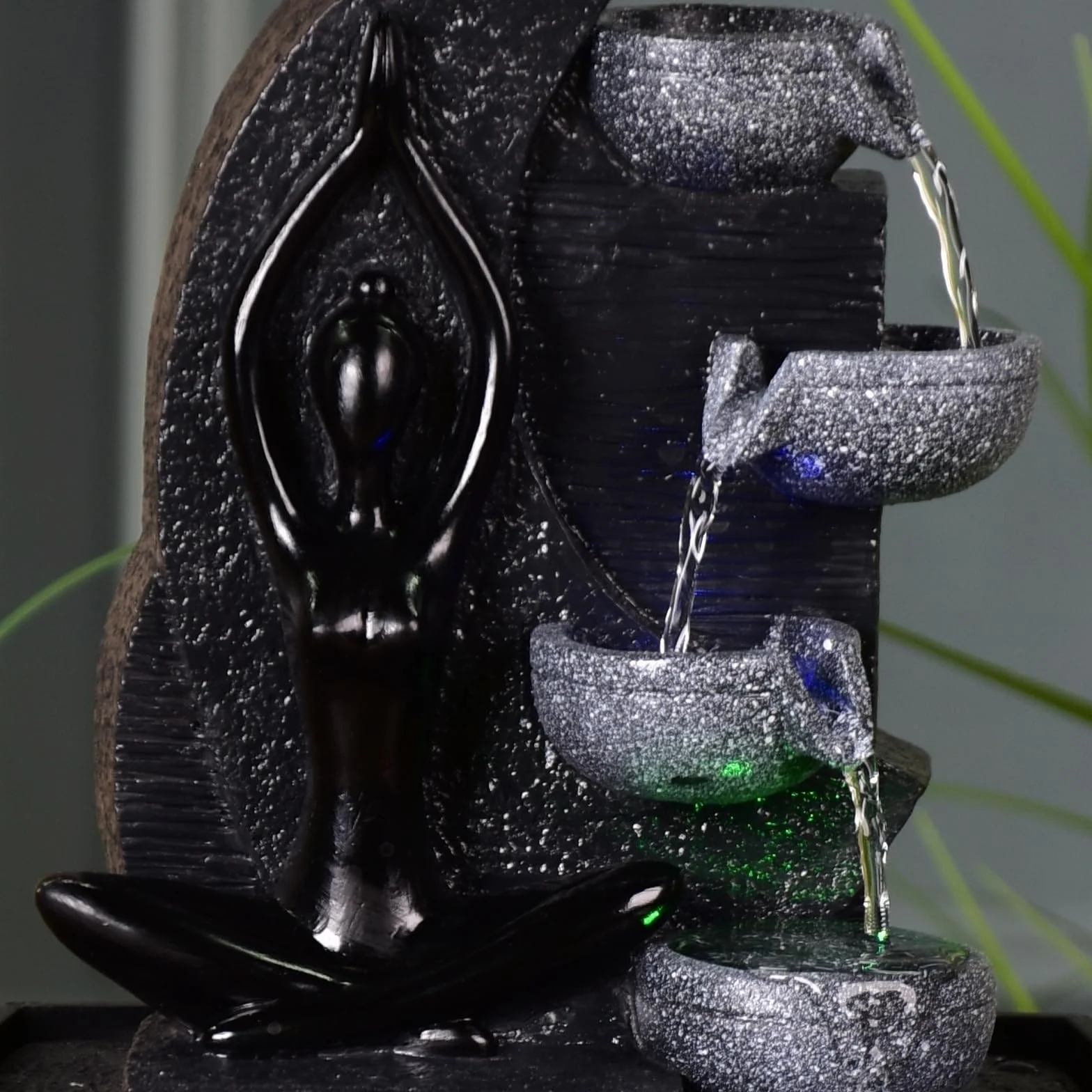 Yama Zen'Light fontanna wewnętrzna wodospad 4 poziomy ściana wodna LED wys. 25cm dekoracja Zen