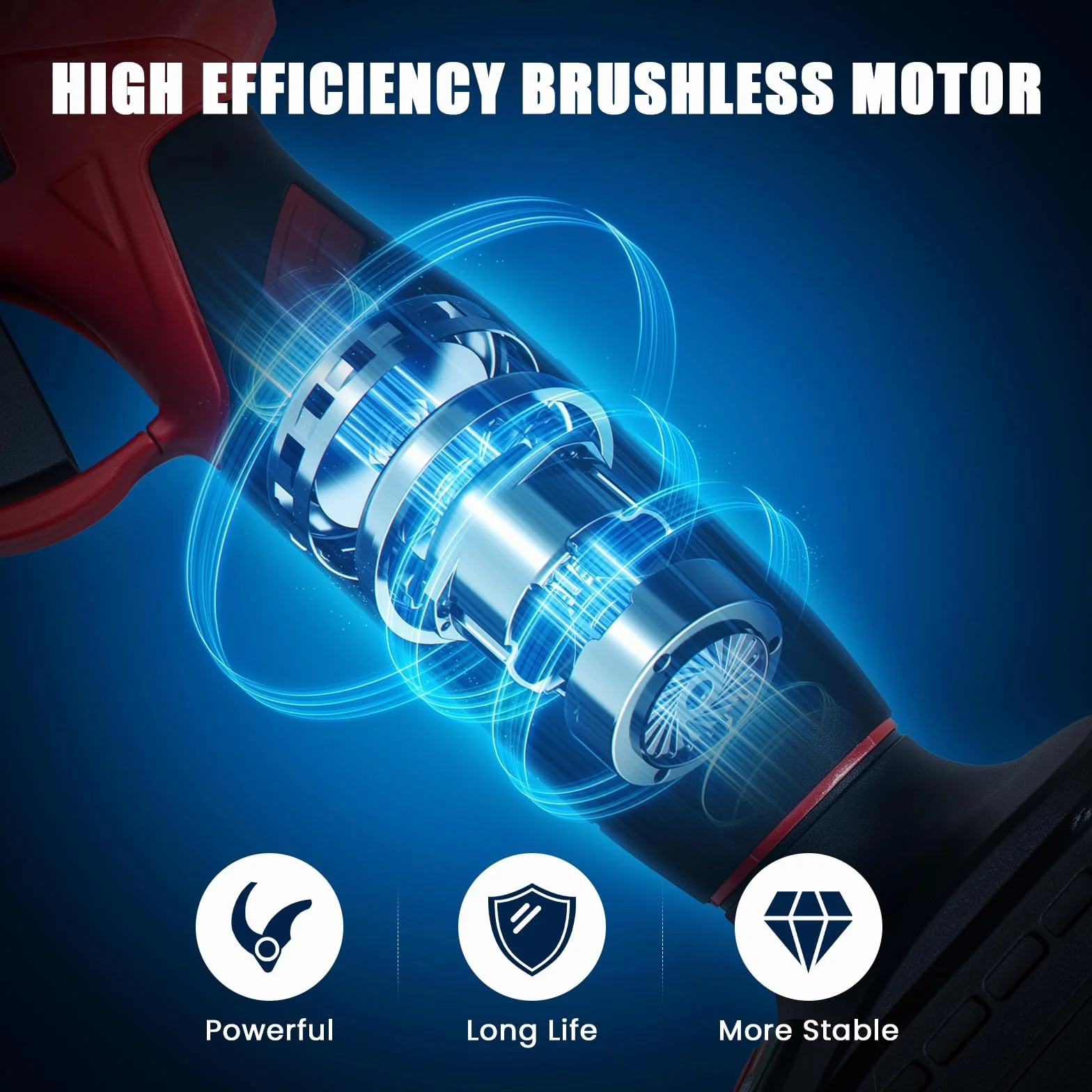 ANBULL Elektryczne nożyce do gałęzi 30 mm z 2 akumulatorami 2000 mAh