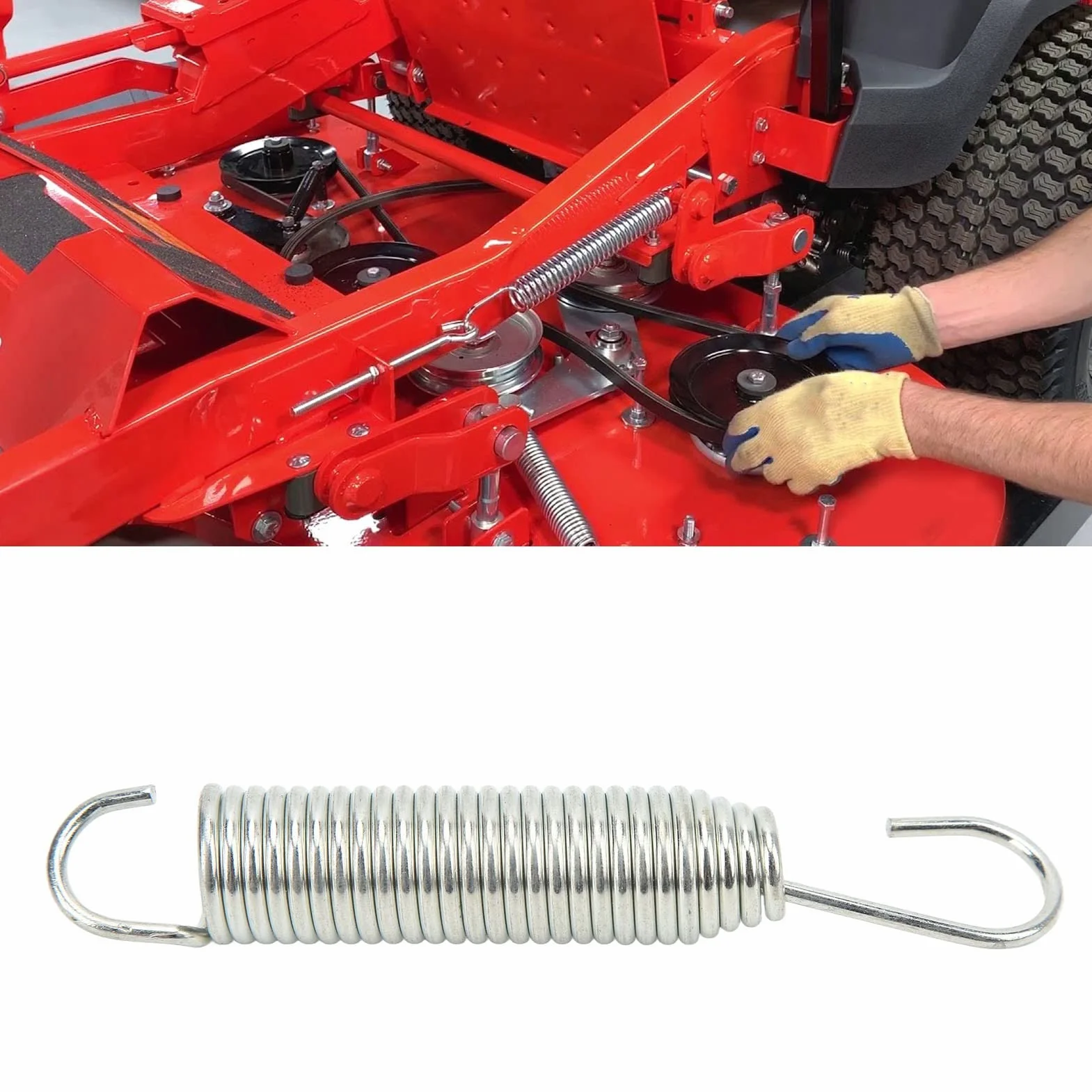 Tbest Sprężyna Przedłużająca do Ciągnika, Metalowa Sprężyna Naciągowa 08320300 0.135x0.98x6.0in Naprawa Zamiennik do Kosiarki Ariens