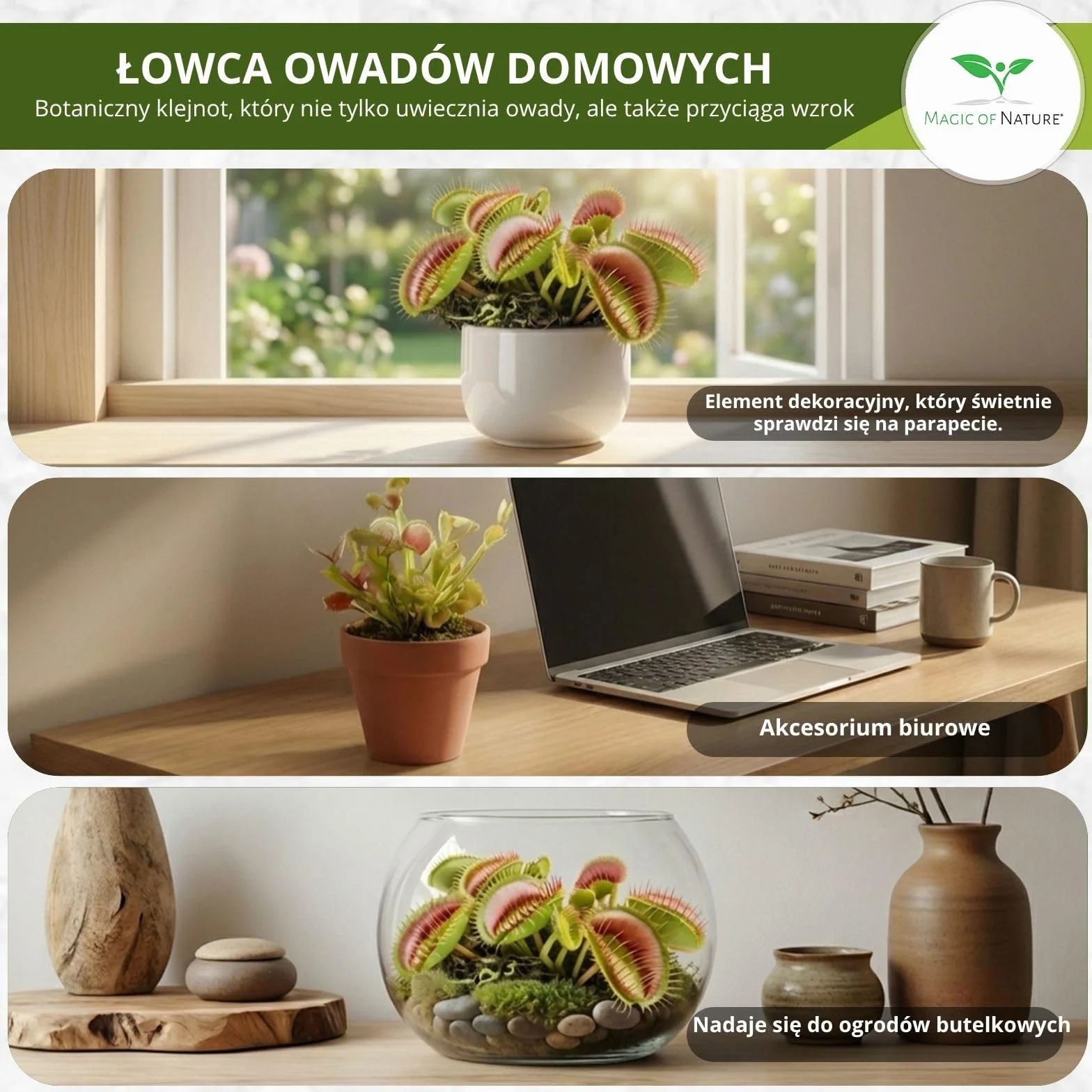 Dionaea muscipula Muchołówka amerykańska nasiona ok. 20 szt. Roślina owadożerna doniczkowa