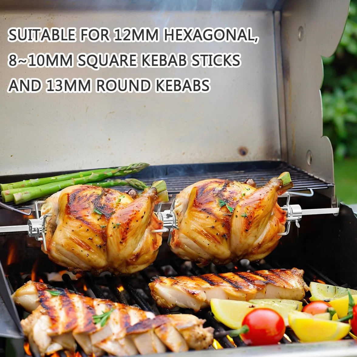 BUYGOO Widelec do pieczenia ze stali nierdzewnej podwójne końce igły do mięsa do grilla widelce do mięsa kurczaka grill szaszłyki akcesoria do rożna rożen