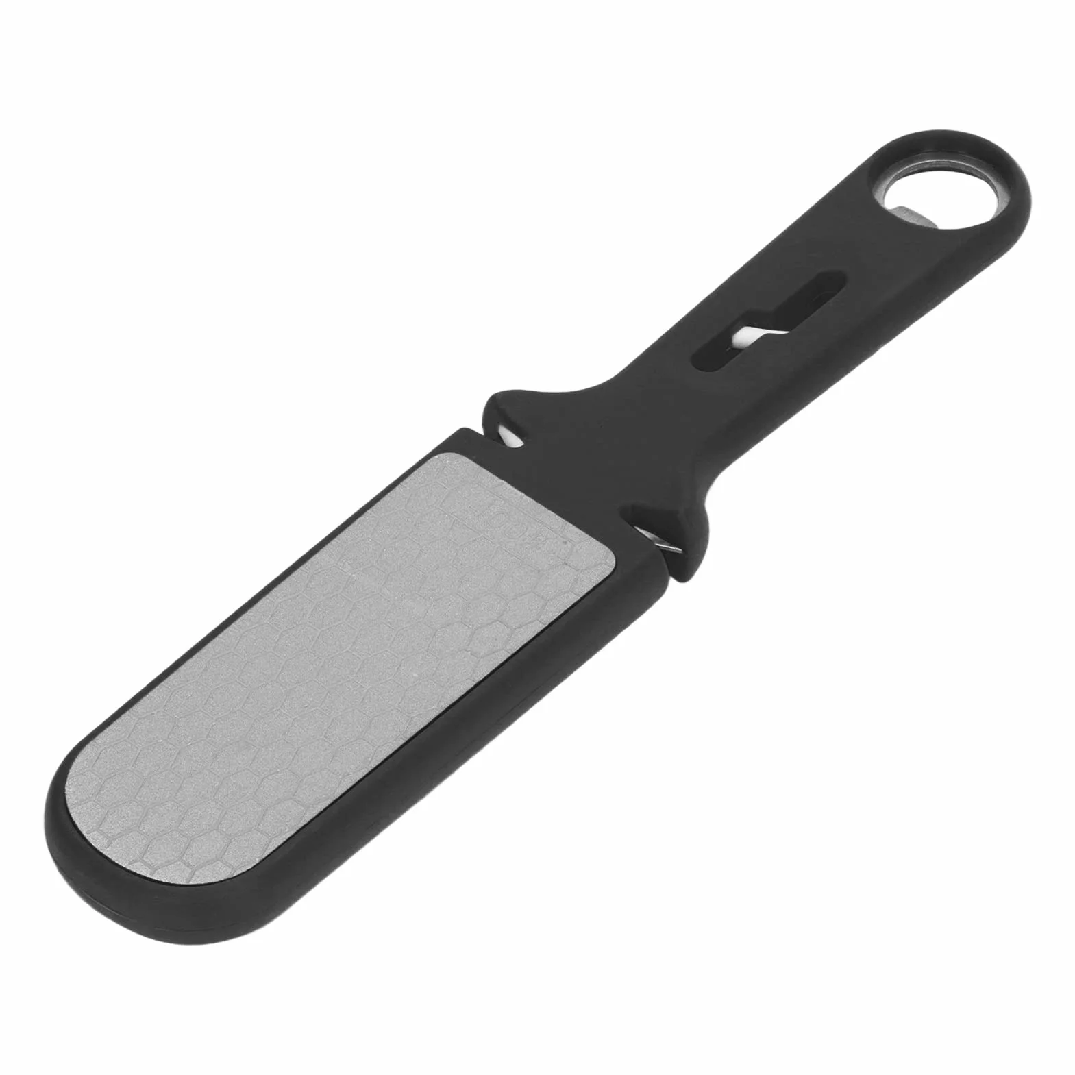 Wielofunkcyjna ostrzałka do noży 6 w 1, dwustronna, do kuchni, na kemping, do ostrzenia kamienia (BLACK)