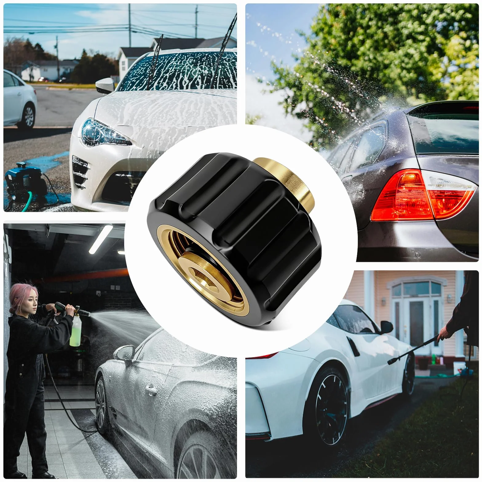 Adapter do myjki wysokociśnieniowej dla Kärcher M22x1,5 na 1/4" - Adapter gwintowany wewnętrzny M22x1,5 na 1/4" do podłączania myjki wysokociśnieniowej, Odpowiedny dla Kärcher, Kränzle, Nilfisk