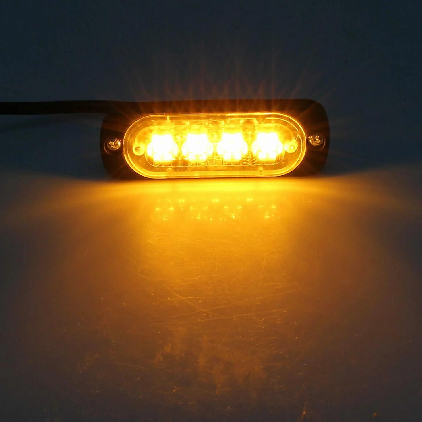 4 szt. 4 lampki do stroboskopu LED 12 V 24 V awaria grilla migające pomarańczowe