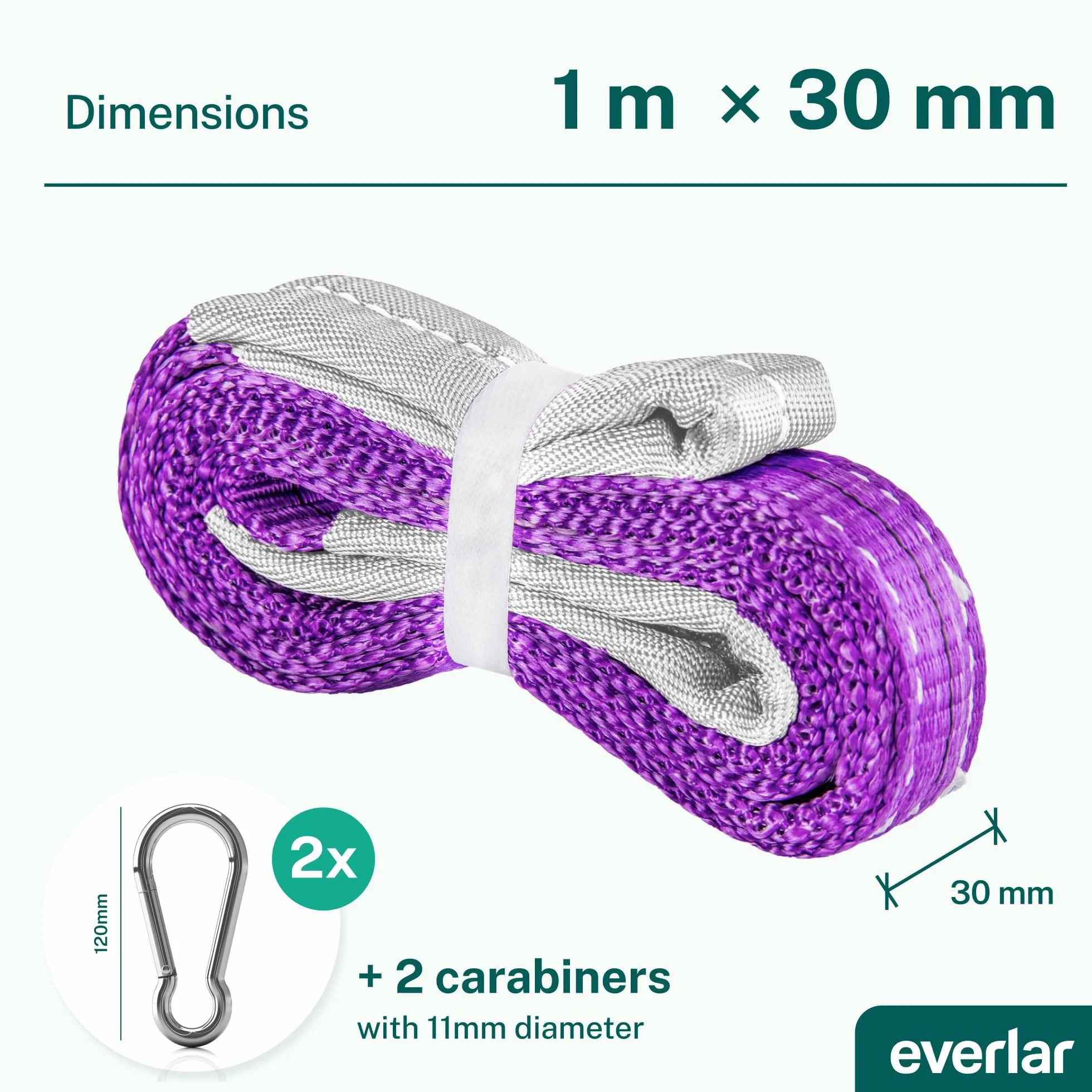 EverStraps uchwyt na huśtawkę 2 x 1000 kg 1 m pas drzewny