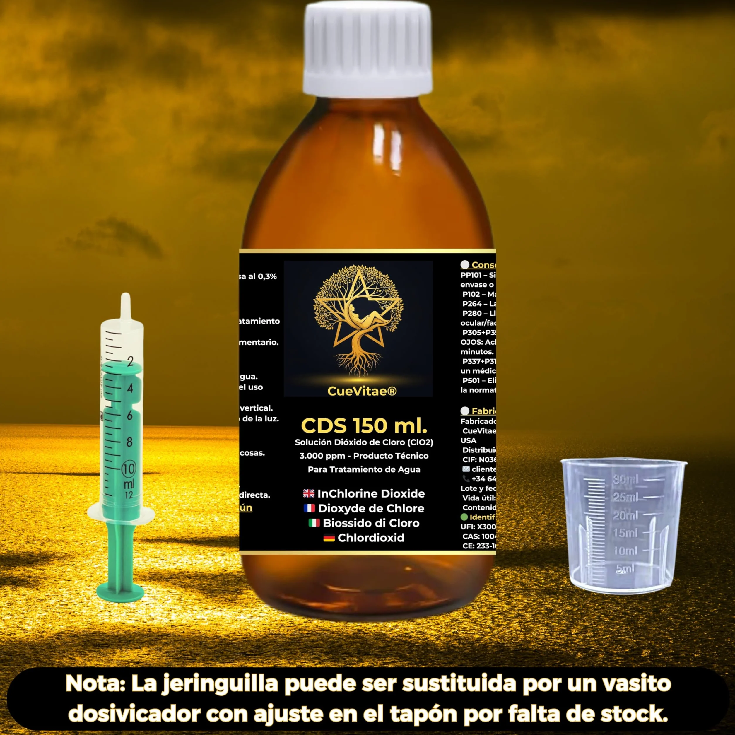 CDS/CDL 150 ml | 3000 ppm | Najnowsza produkcja | Już aktywowany wodą ultraczystą | Gotowy do dozowania | Zawiera dozownik prezentowy | bursztynowe szkło antypromieniujące UVA