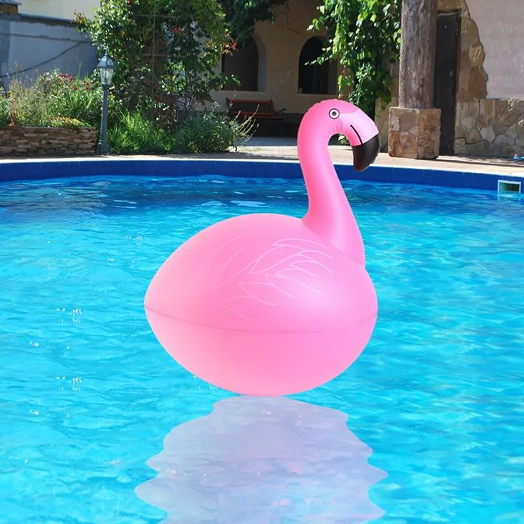 Dmuchana Lampa Solarna Flamingo do Basenu, Oczka Wodnego i Ogrodu, Pływająca Lampa LED IP68, Dekoracyjna Lampa na Słońce z Automatycznym Świeceniem