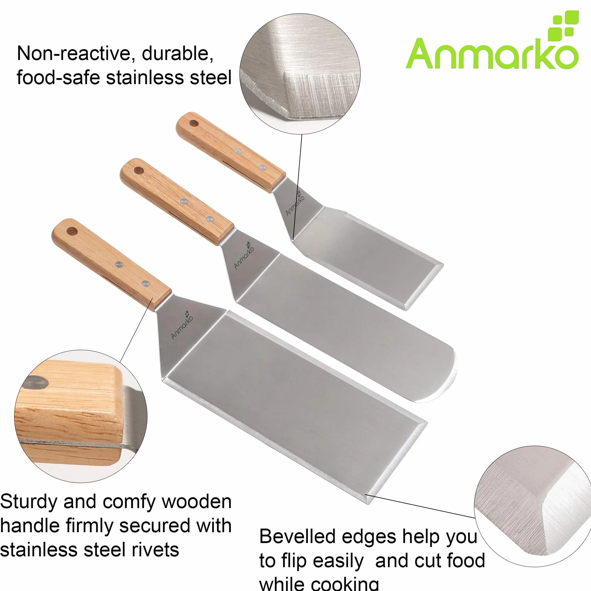 Zestaw metalowych szpatułek ze stali nierdzewnej Hamburger Turner Griddle Flipper skrobak do grilla grill płaski blat